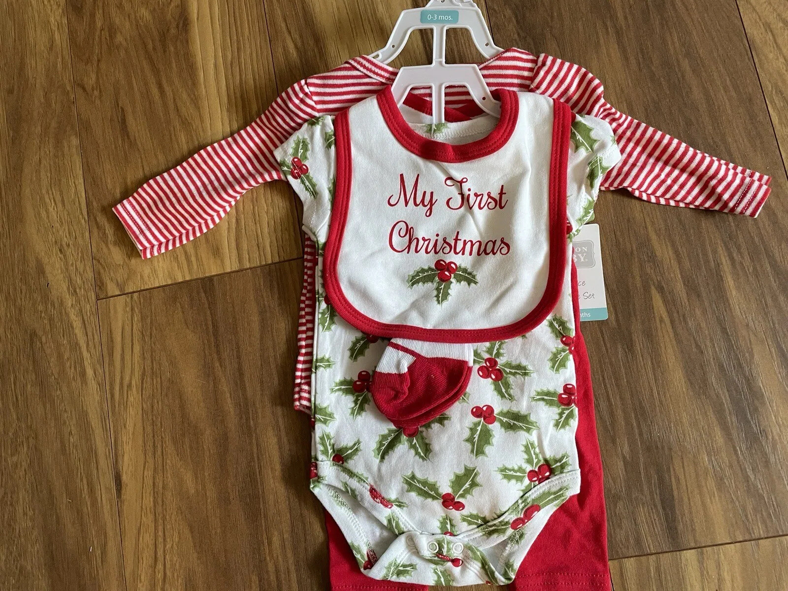 Hudson Baby Girl Holiday Se 5-Piece My First Christmas 0-3 Months New
