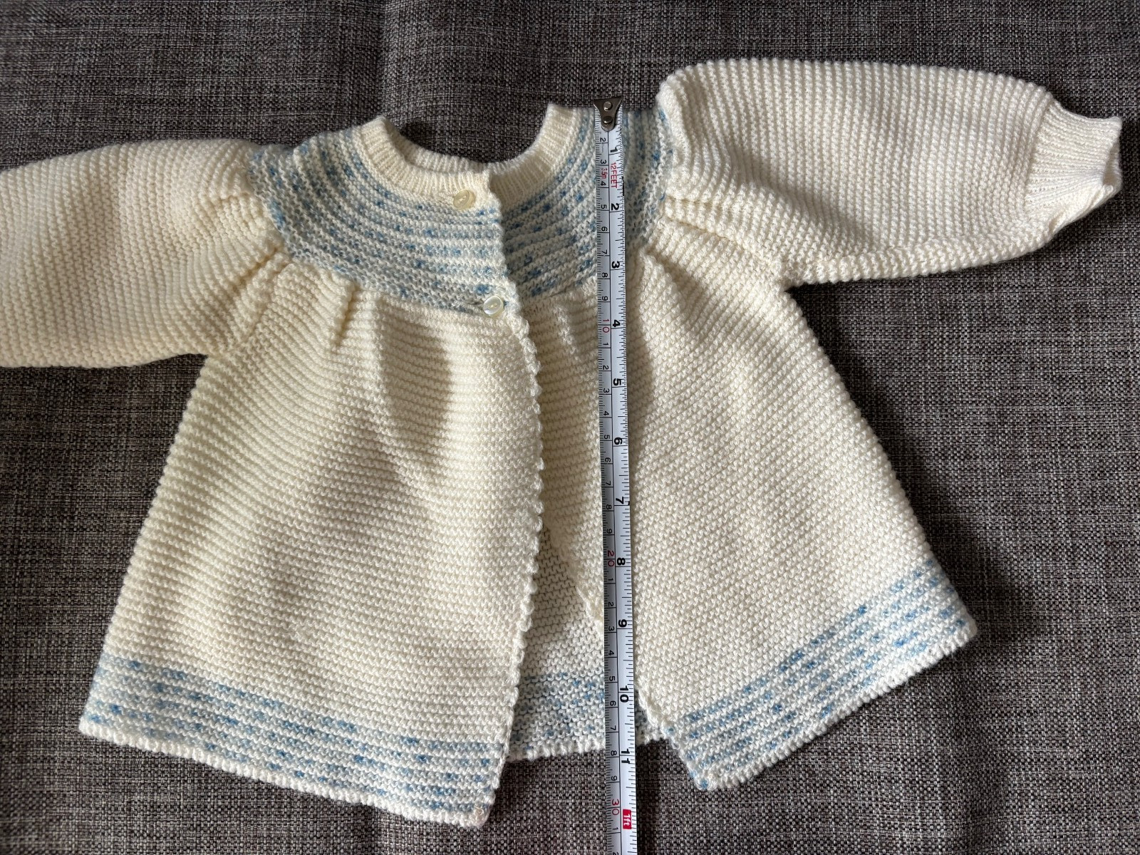 Vintage Italian Knitted Baby Outfit, Soft acrylic knit (3-6 Months)