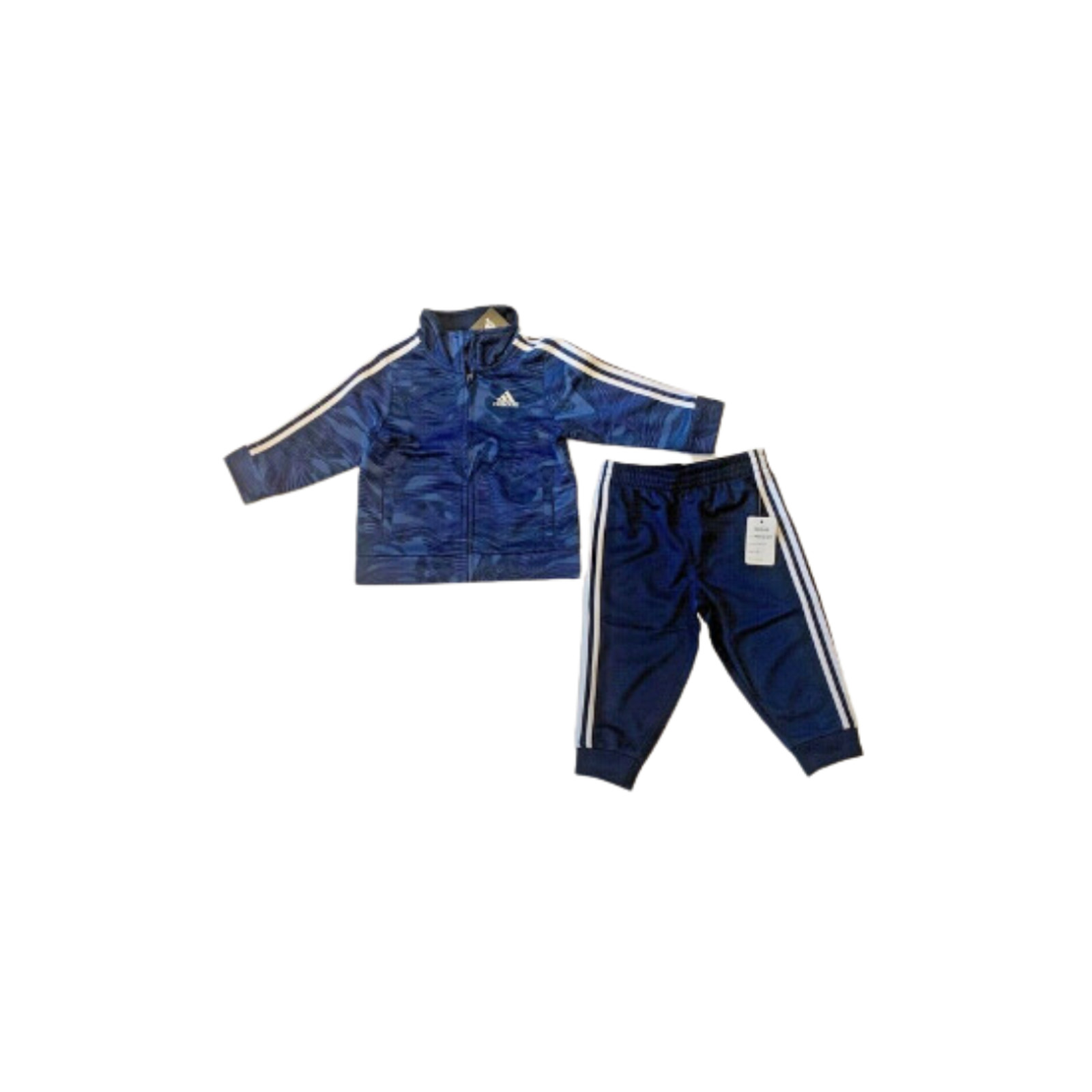 Adidas Baby Boys 12M Zip Front Printed Tricot Jacket and Jogger Pants, 2…