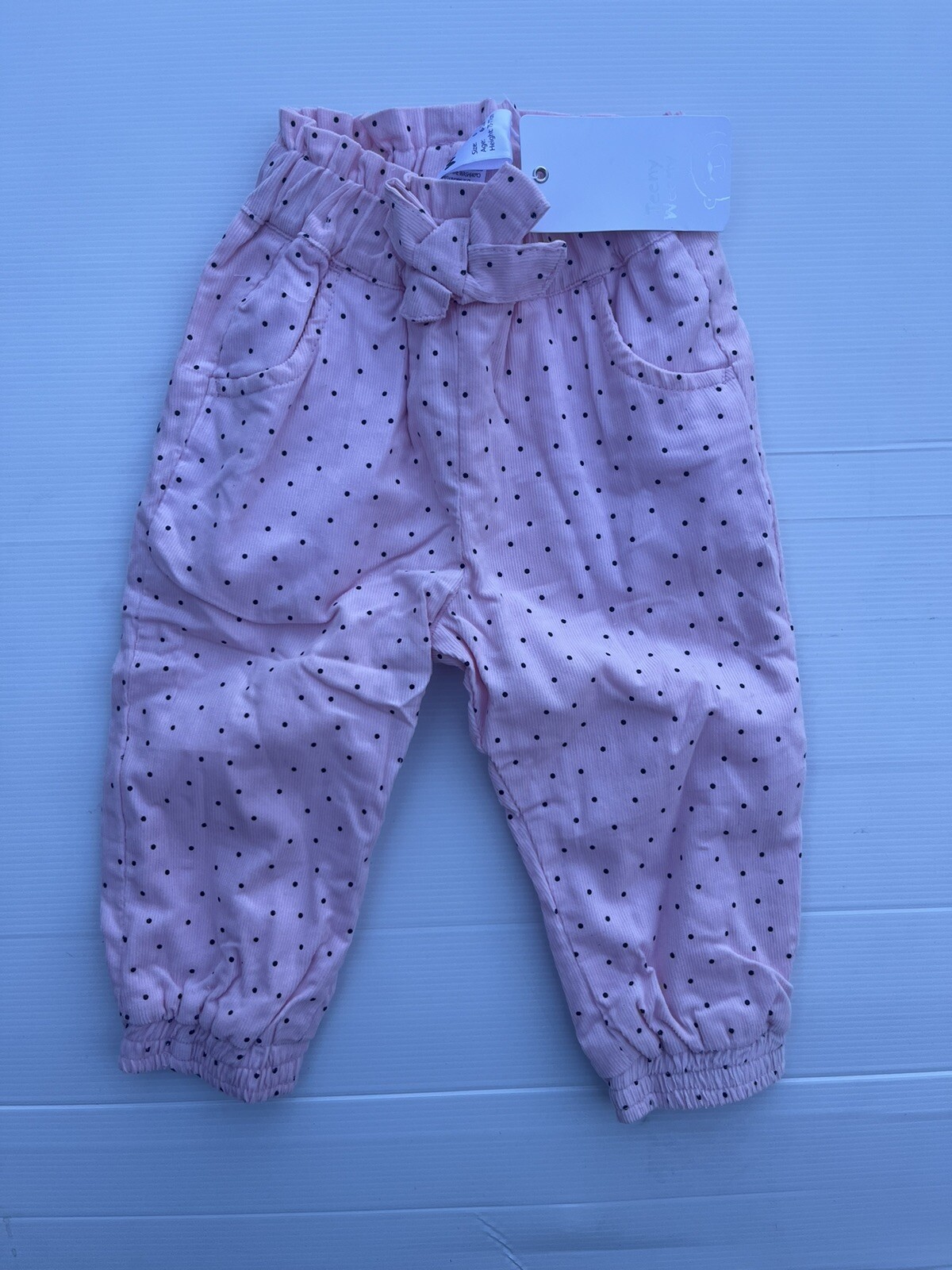 Toddler Girls Size 0 Teeny Weeny Brand Pink Spotted Long Sleeve Dress/Top & Pant