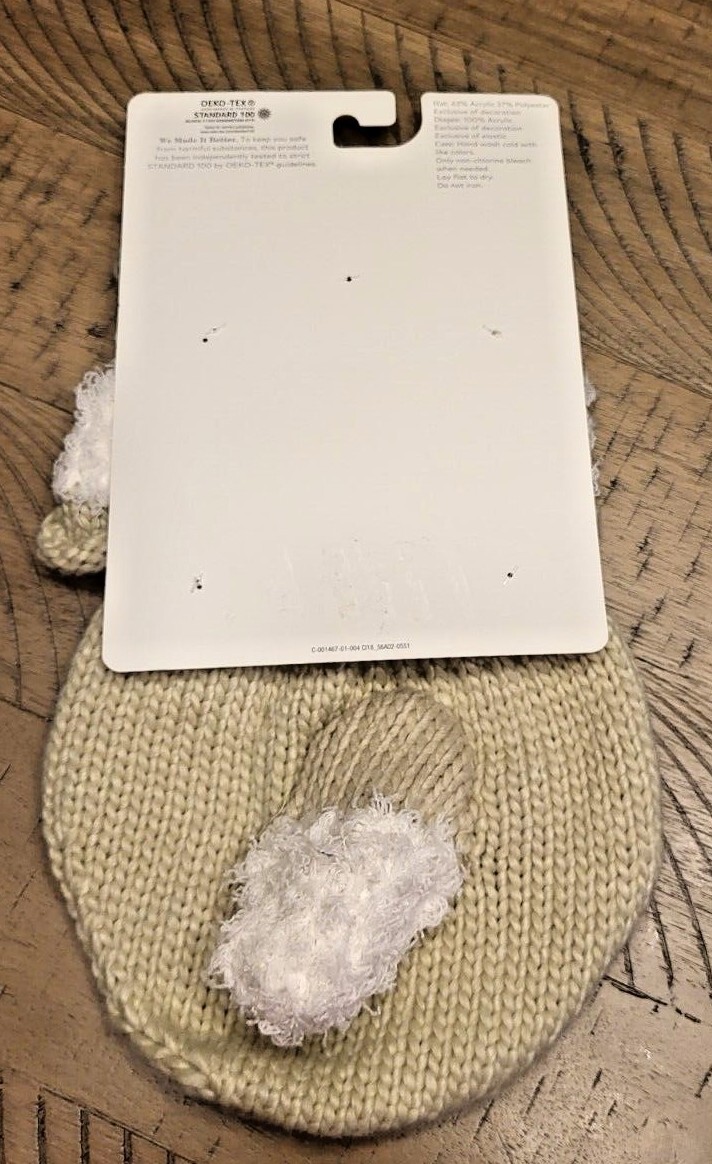 Baby Fox Hat and Diaper Cover Set in Beige/White, Age 0+