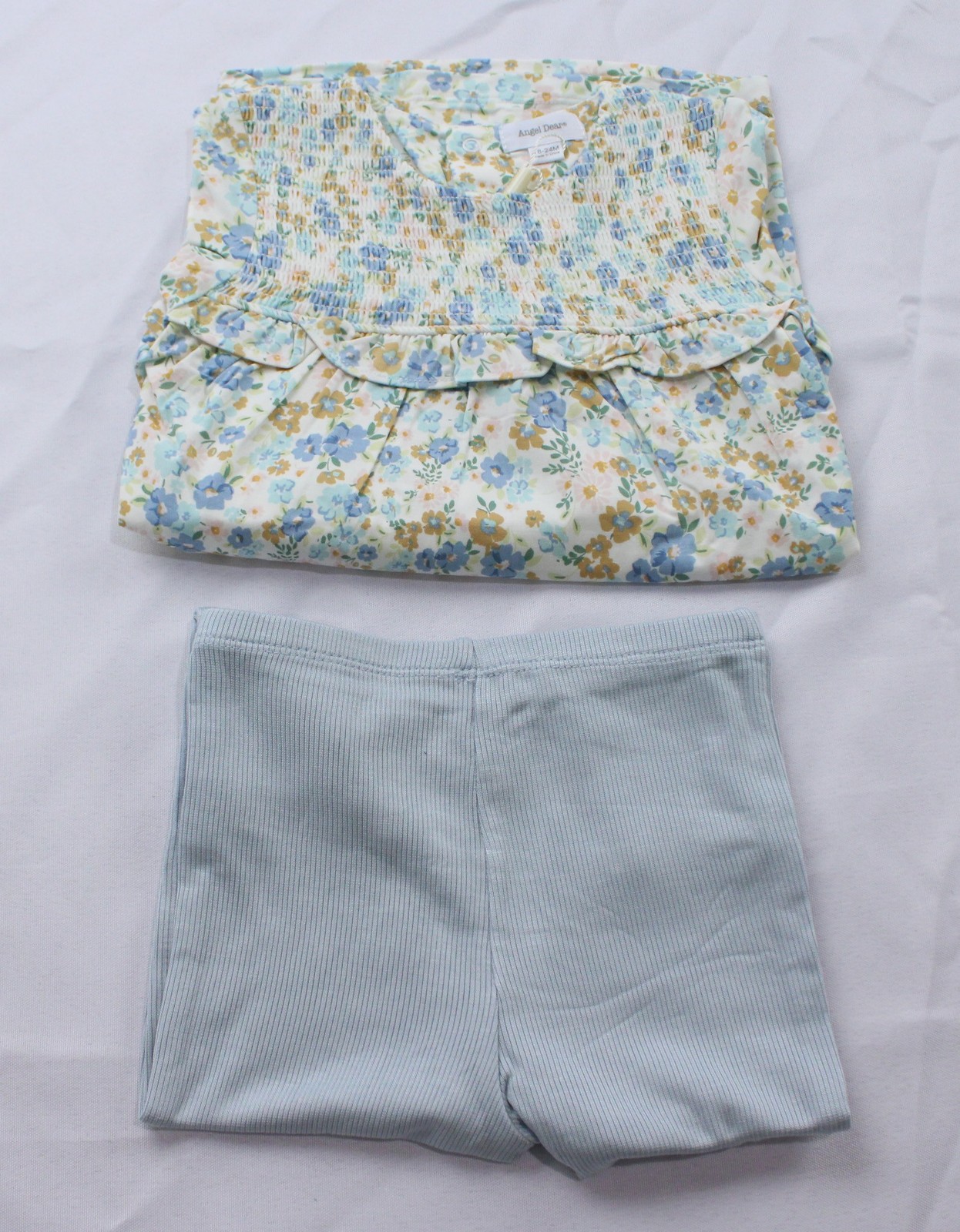 Angel Dear Baby Girls Smocked Ruffle Dress & Leggings Set AC2 Calico Size 18-24M