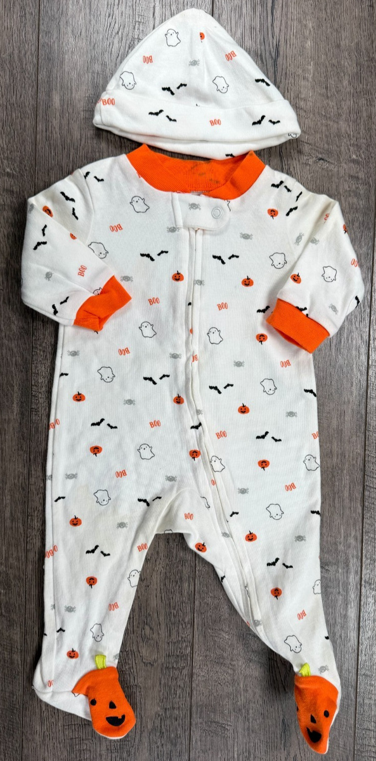 Baby Boy Clothes New Just One You Carter’s 3 Month 2pc Pumpkin Footed Outfit