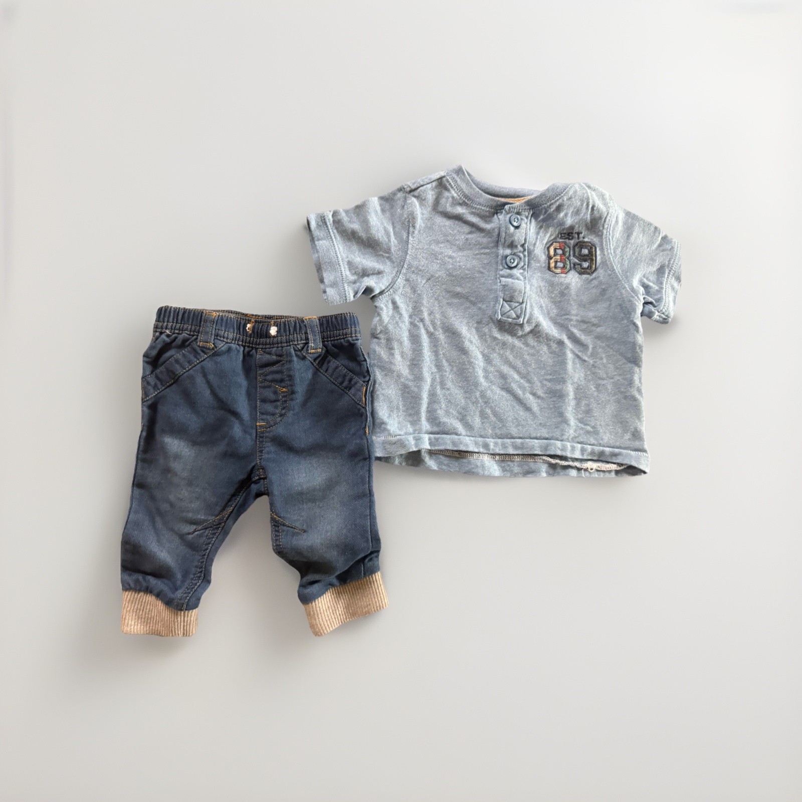 The Children’s Place T-shirt Baby Cat & Jack Boy 2pc Set Sz 3-6M