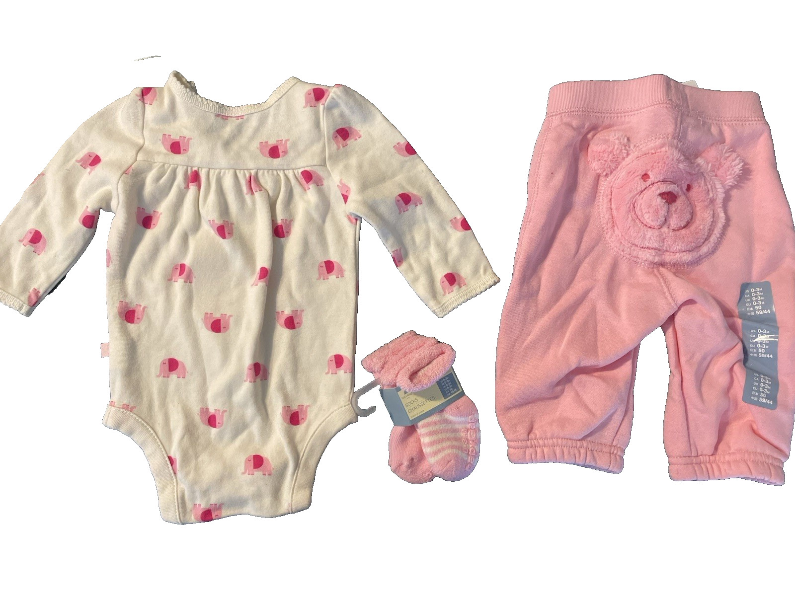 baby Gap NWT Girls 3 6 Mo 4 Pc Cozy Knit Set Bodysuit + Sweat Pants + 2 Pr Socks