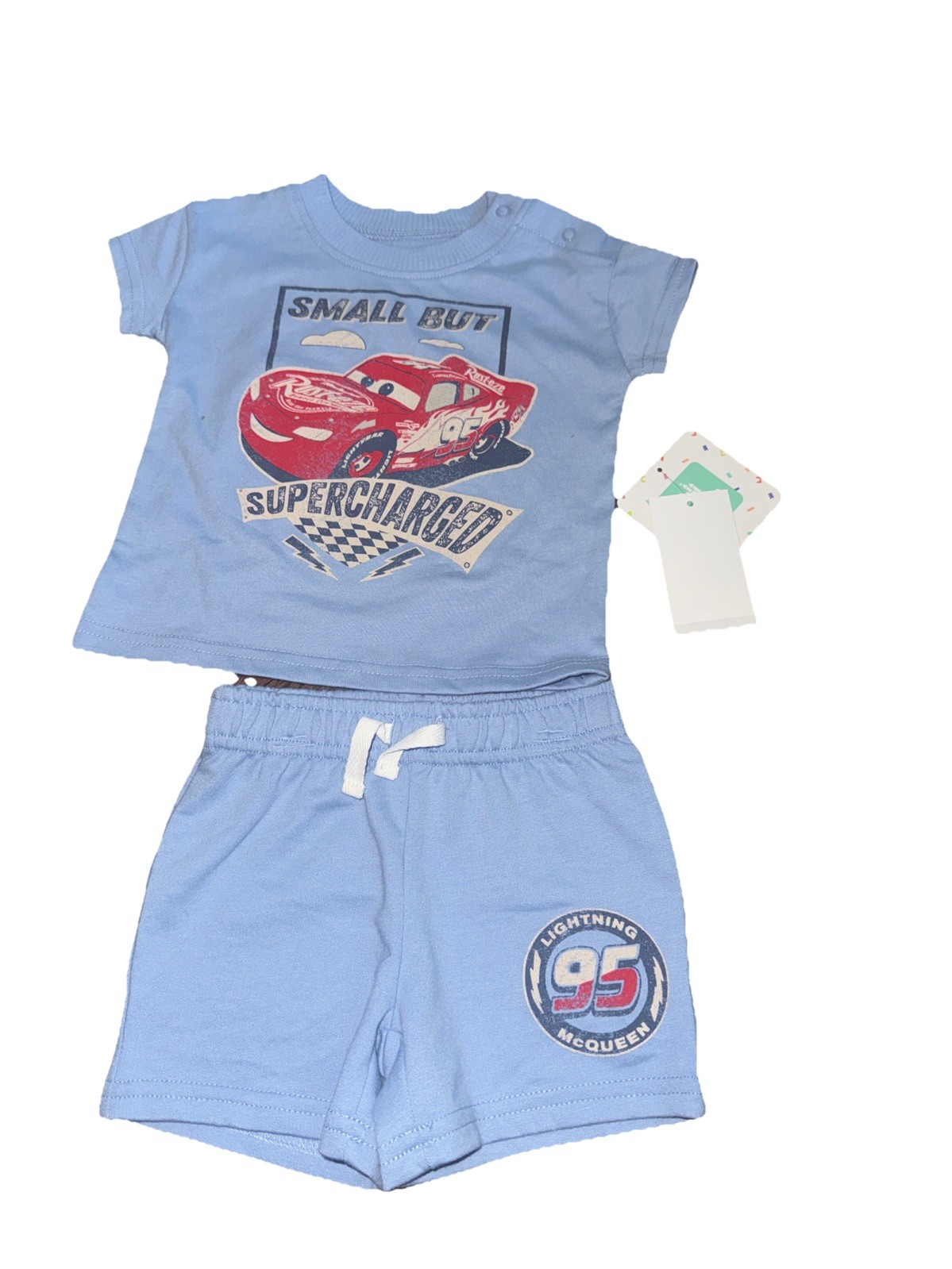 3-6 Months Lightning McQueen Baby Boy Shorts Shirt 2 PC Set Cute