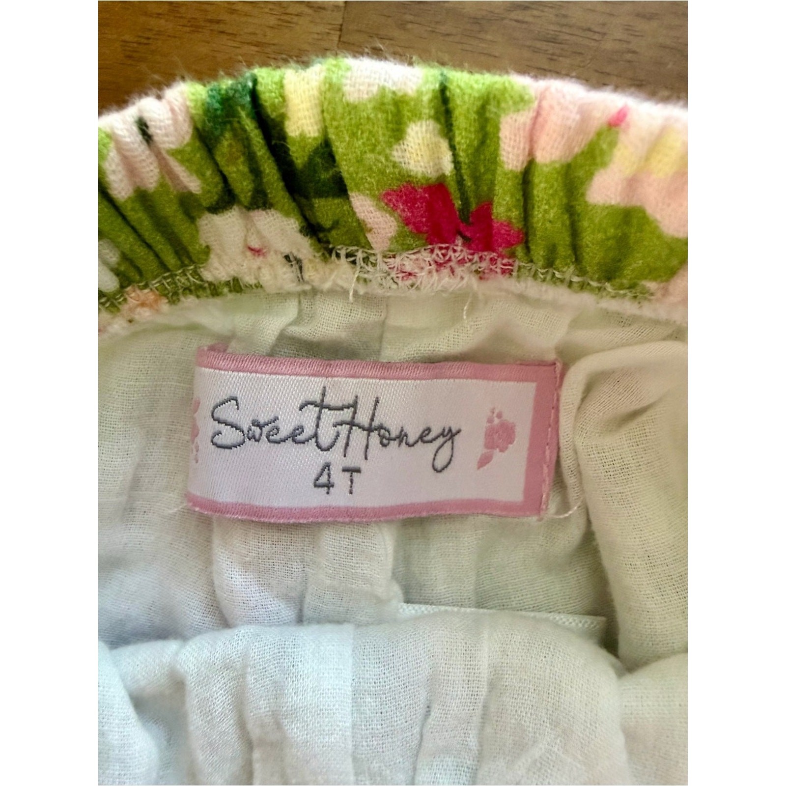 SweetHoney Girls Green Thumb Floral Beach Set 4T Ruffle Tank Bloomers Lace