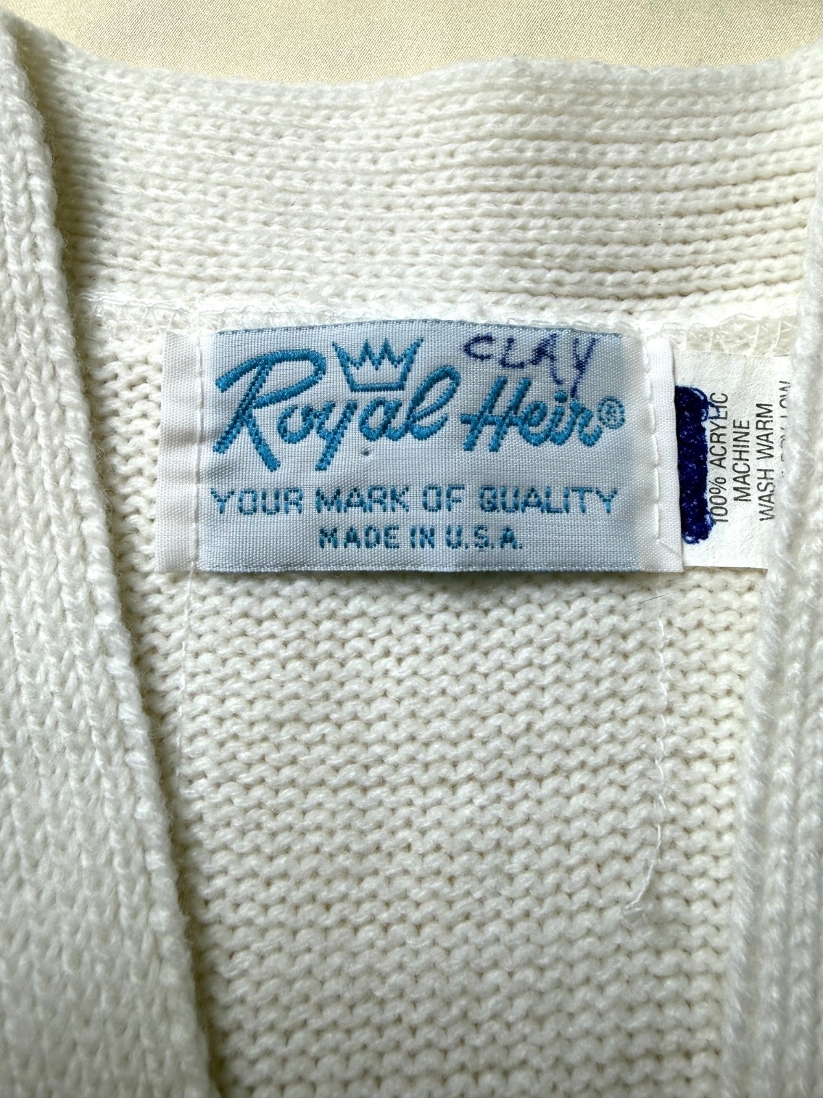 Royal Heir Cardigan 24mo Sailboat Buttons Acrylic Off White w/ Red Yellow Blue