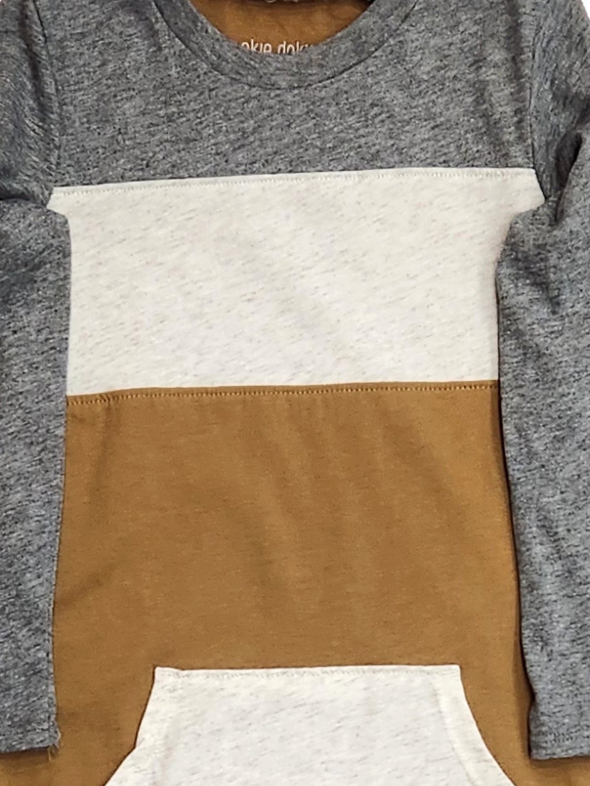 Infant Boys Gray, Tan & Brown Stripe Jumpsuit Coverall Outfit 24 Months