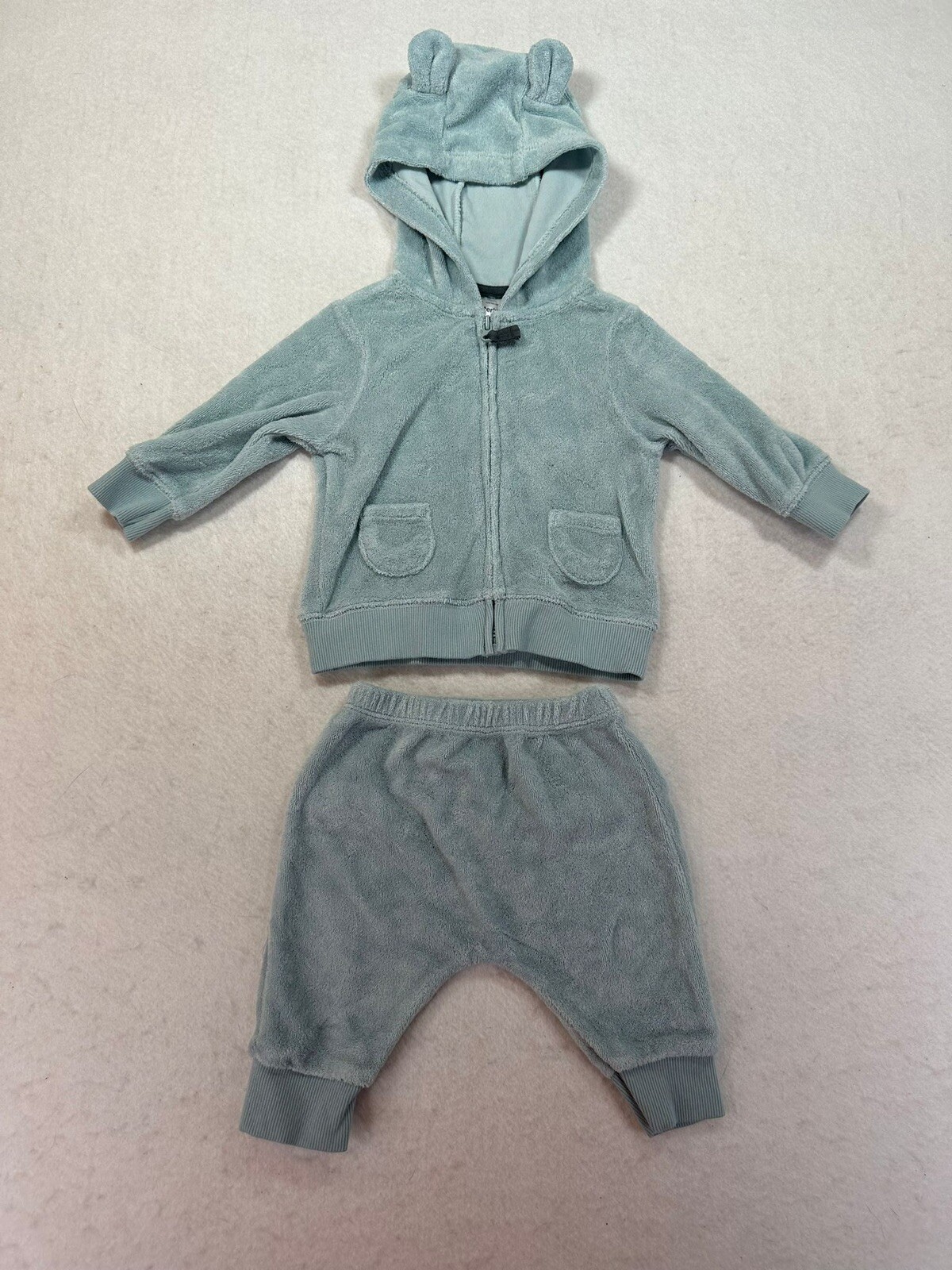 Carter’s Toddler Boy 2-Piece Hoodie & Jogger Blue Zipper up Pull up Pants