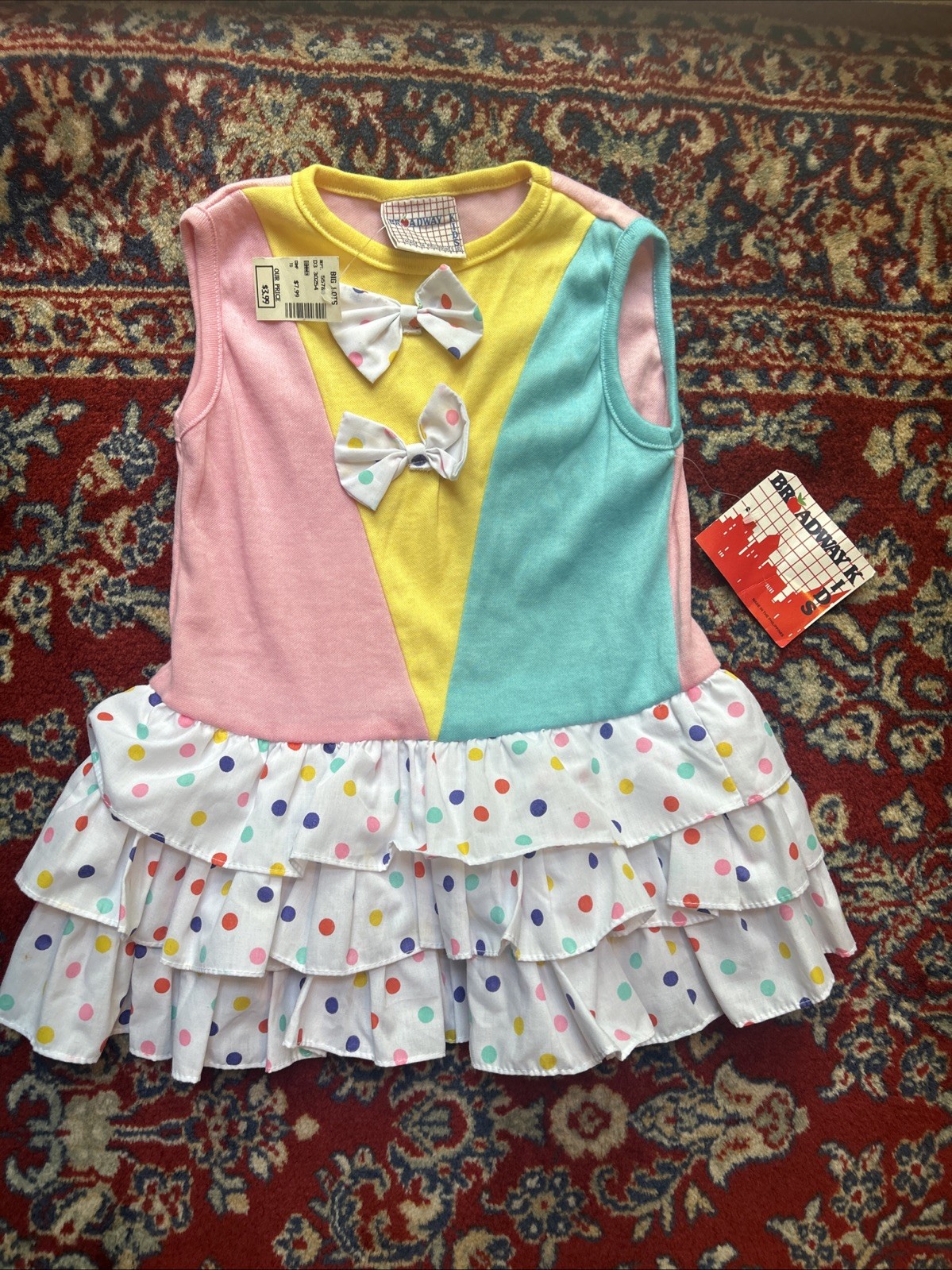NWT Vintage Broadway Kids Pink And White Polka Dot Outfit Size 4T Girlcore 90s