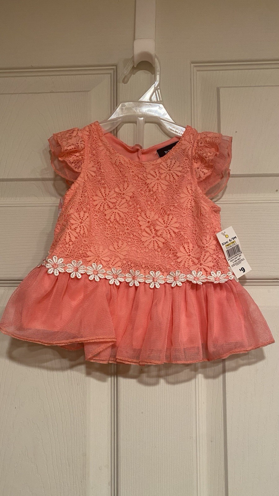 DDG 2pc Girls Floral Lace Dress & Bloomer Set Pink/White 6-9 Months