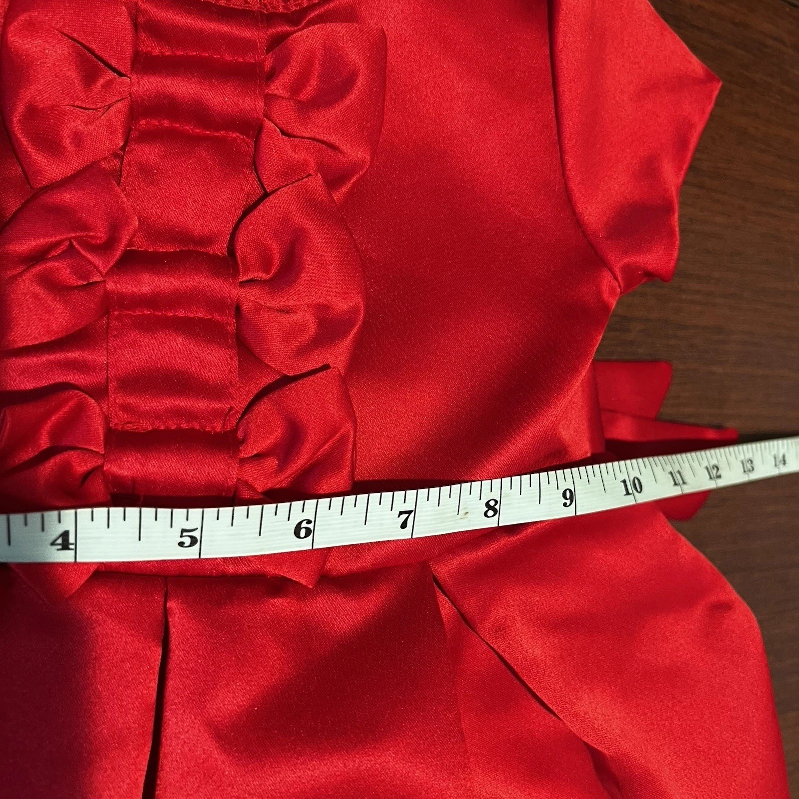 biscotti baby girl Collezioni Red Satin Dress Size 18 Months Bloomers Bows