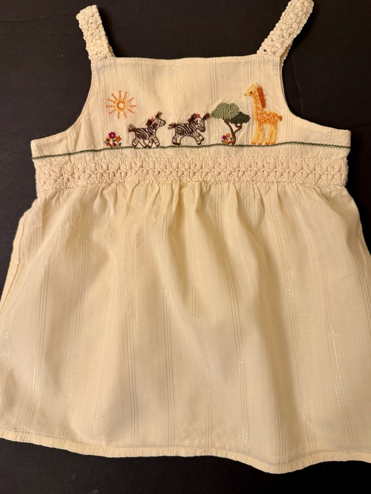 Girls 2T Gymboree SAVANNA SUNSET cotton Embroidery safari TOP & Denim SHORTS Set