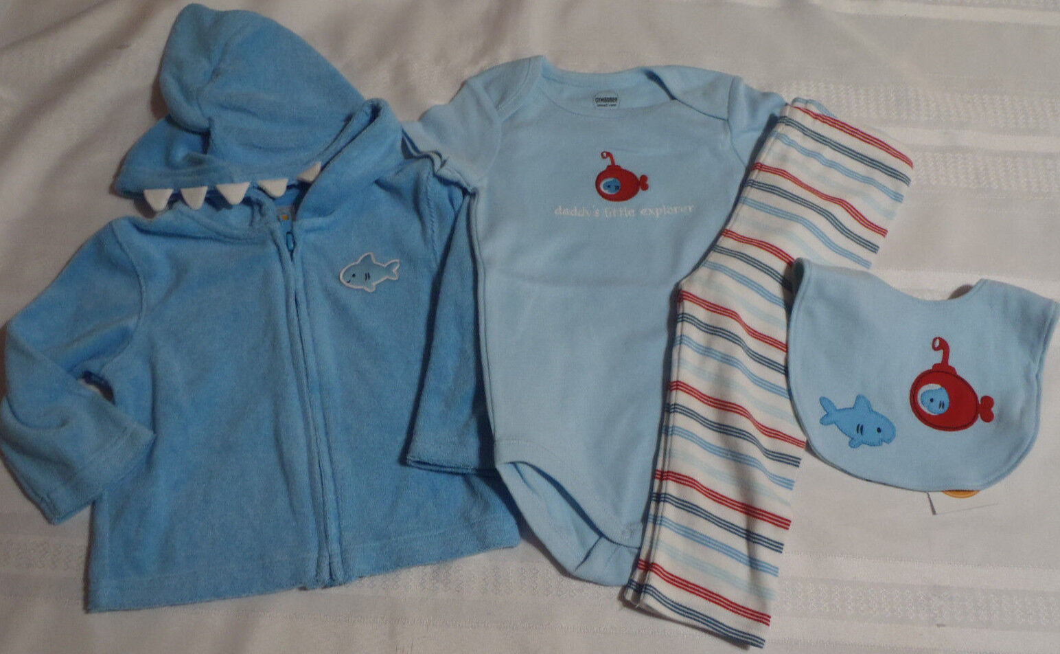 Gymboree Hello Submarine 12-18 Month Pants Bodysuit Bib Hoodie Outfit NWT