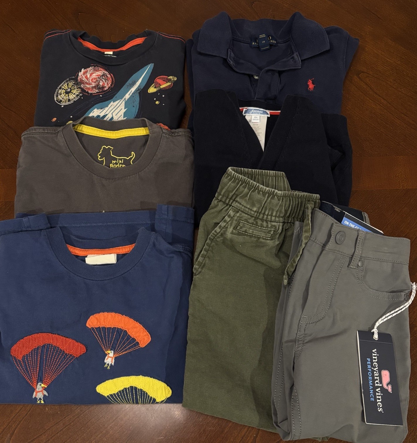 Lot of 7 Boys Tea Collection/Boden/Vineyard Vines/Other Tops Bottoms Size 3-5