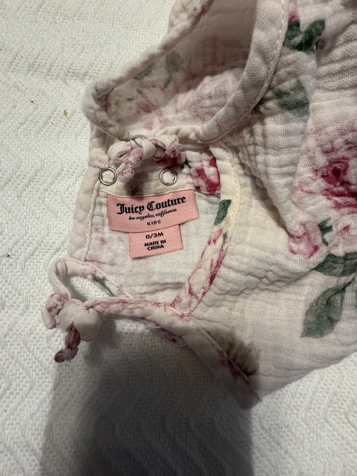 Juicy Couture Kids 100% Cotton Bubble With Skirt And Spaghet Straps, Size 0/3 Mo
