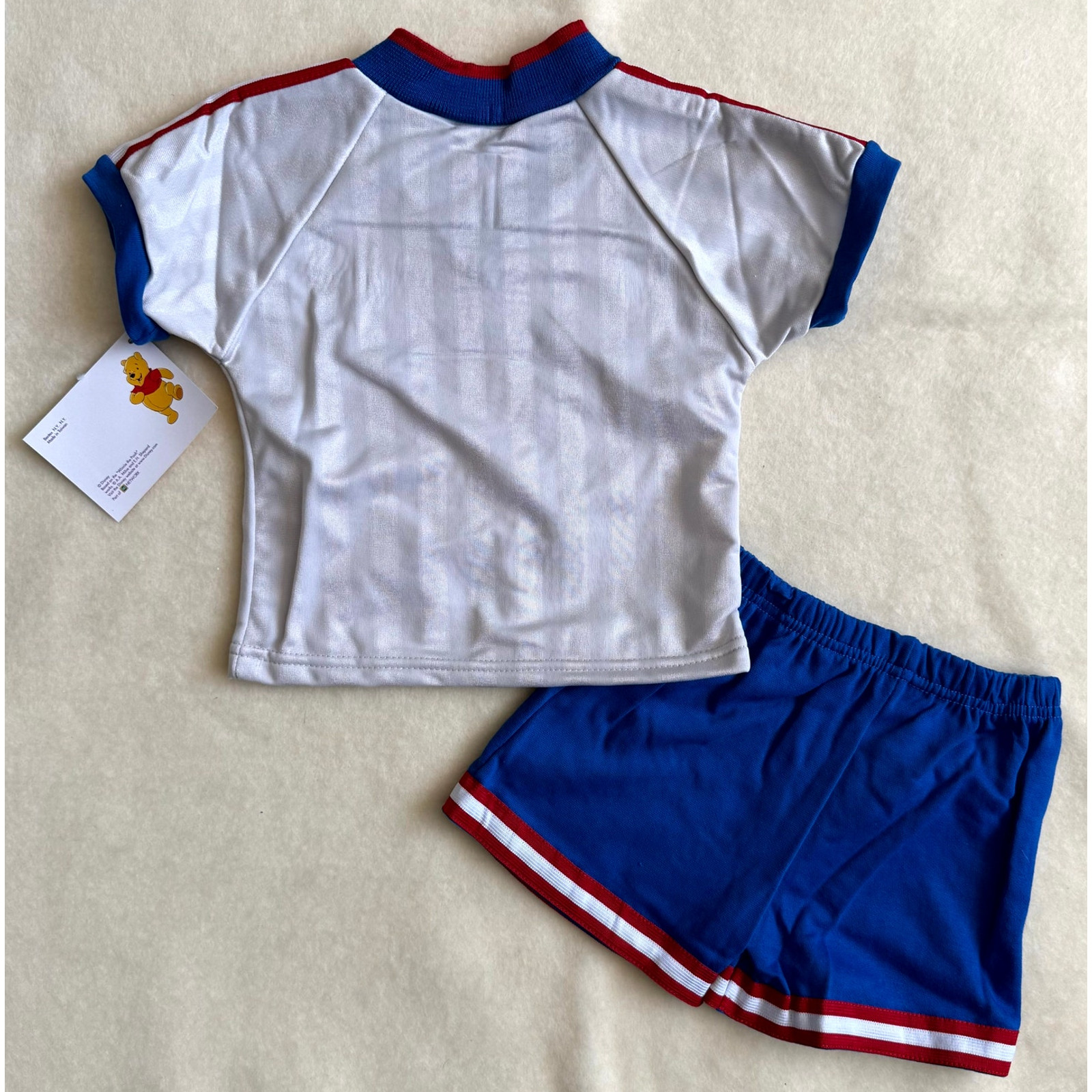 Vintage 90s Disney Pooh Shorts Set Boys Size 18M Tigger Ready To Be Score Soccer
