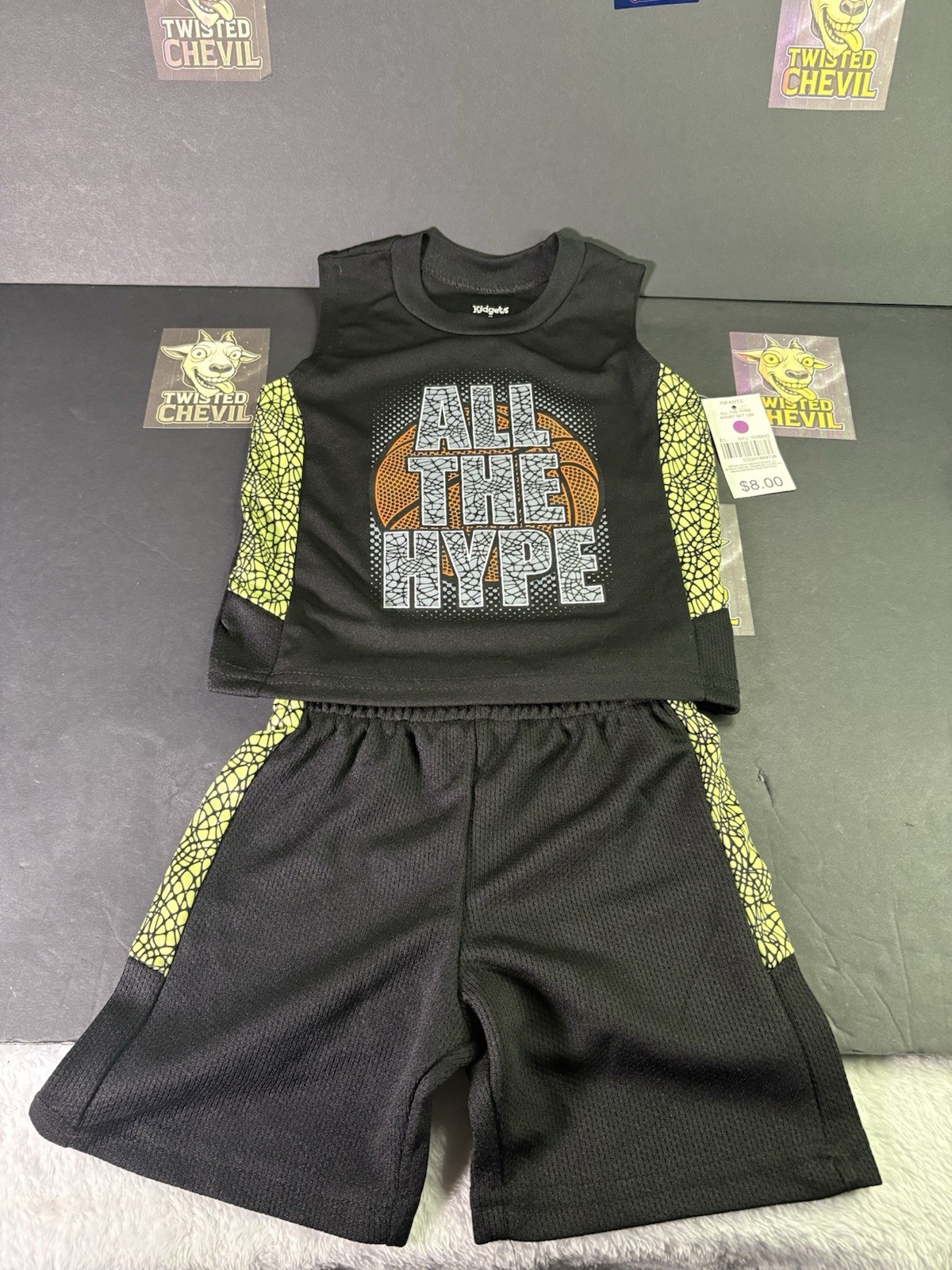 Kidgets Infant 12M Outfit Set Bundle Shirt & Shorts Basketball Sports Athletic