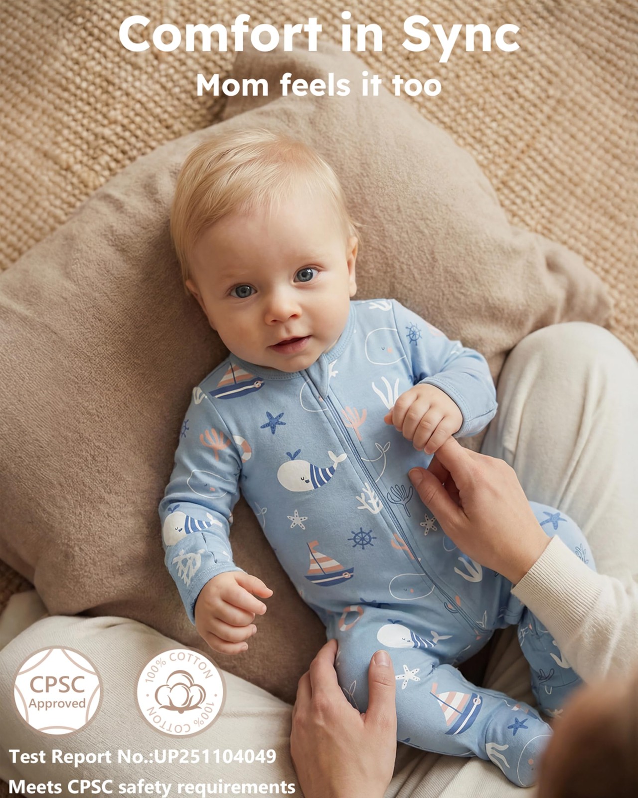 Fiemol Baby Boy Sleepers 100 Cotton Footie Pajamas Newborn 0-3 3-6 6-9 Months