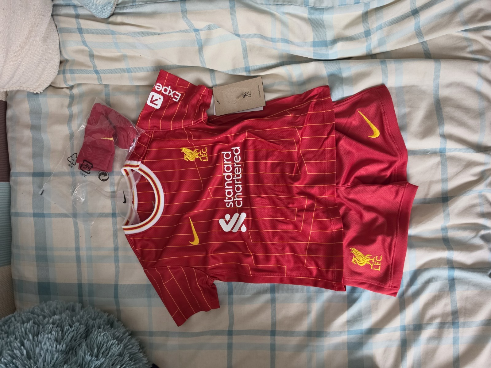 ​Nike Liverpool FC Home Kit 2024/25 Toddler Full Set 24-36 Months Red Infant NWT