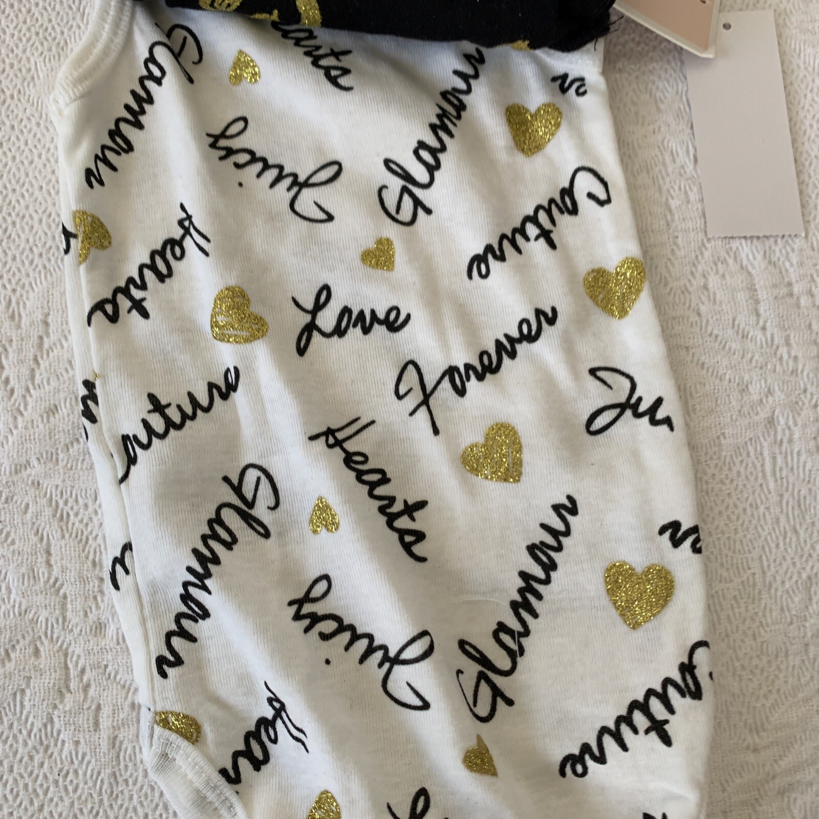 Juicy Couture Baby Girl 3 Piece Tank Top Bodysuit Set~Black, Gray, Ivory & Gold