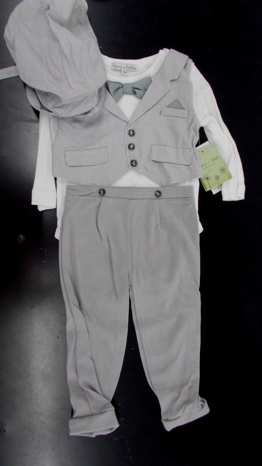 Infant Boys Harry & Violet $38 3pc Gray & White Set Size 12 Months – 24 Months