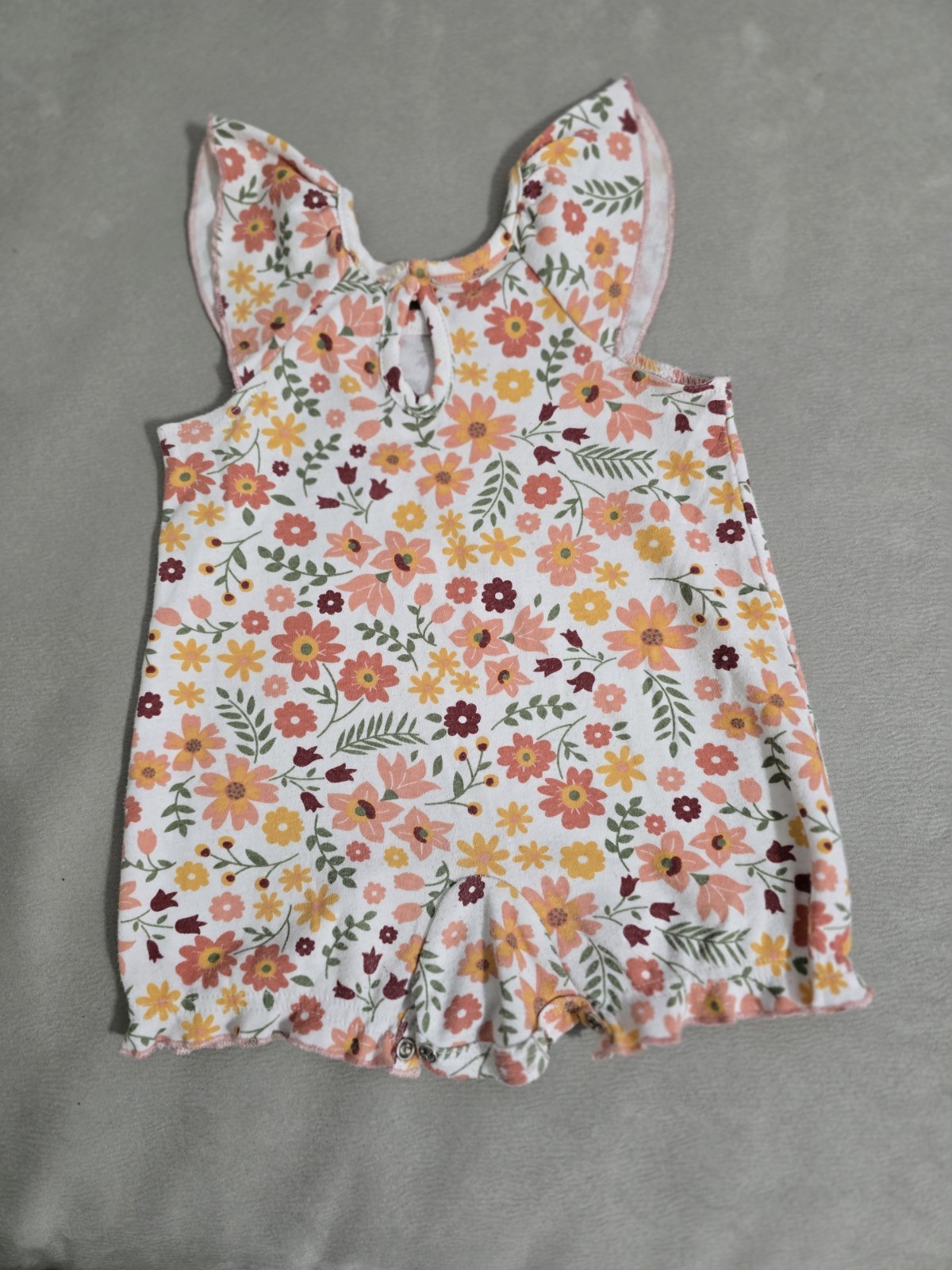 Little Beginnings 2-Piece Floral Pink Romper Set White Multicolor 12 Months