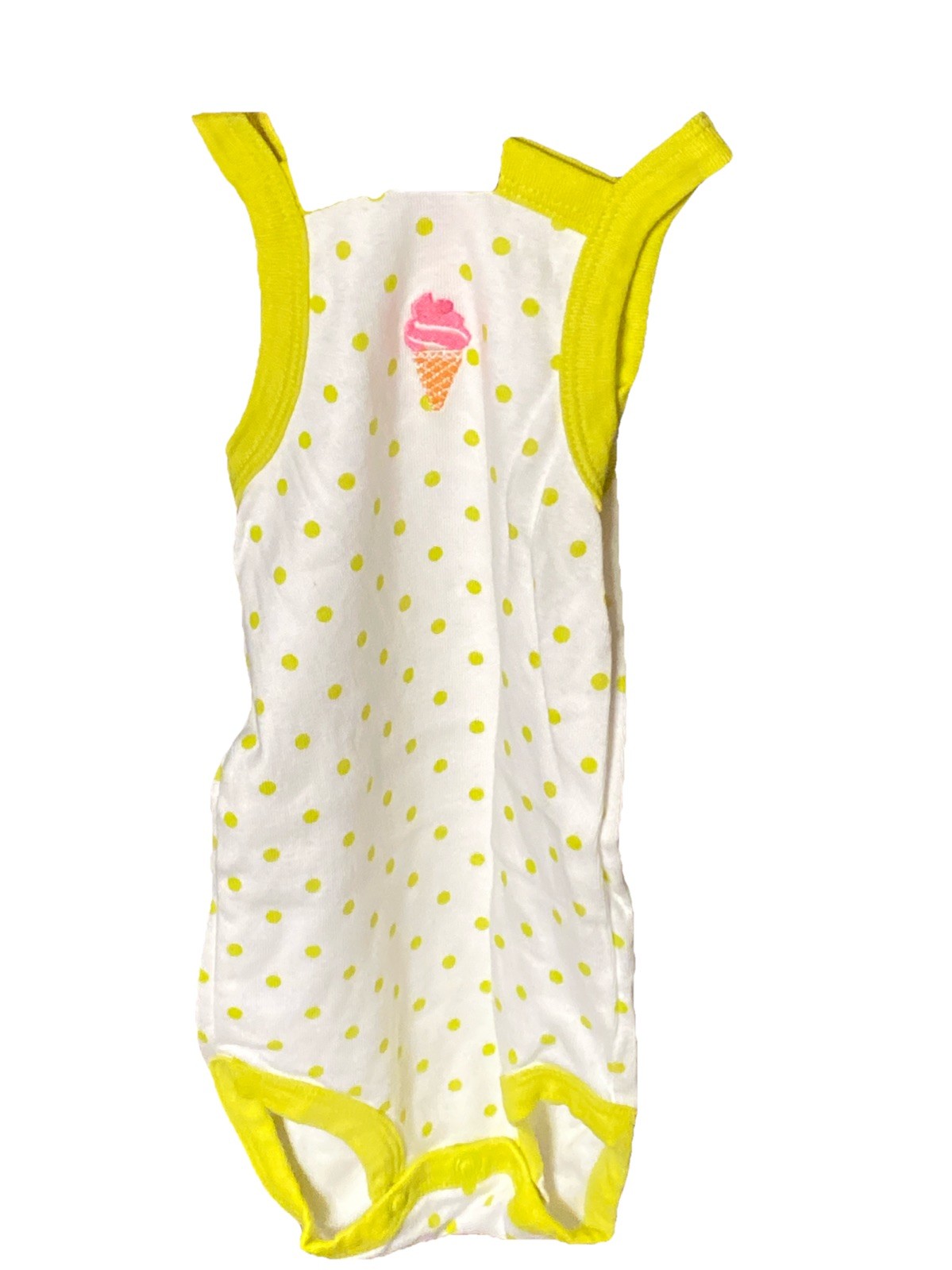Baby 2-Piece Ice Cream Polka Dot Tank Bodysuit & Shorts 12 Months White/yellow