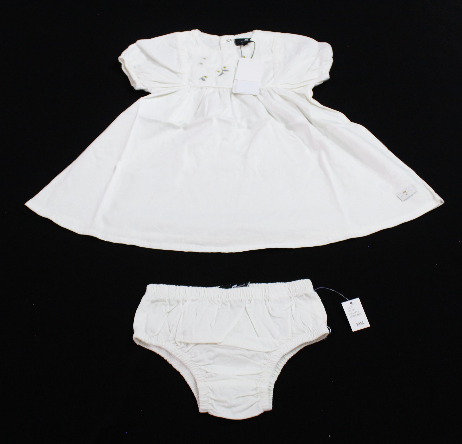 7 For All Mankind Baby Girls Dress + Diaper Cover JT8 White Size 24M