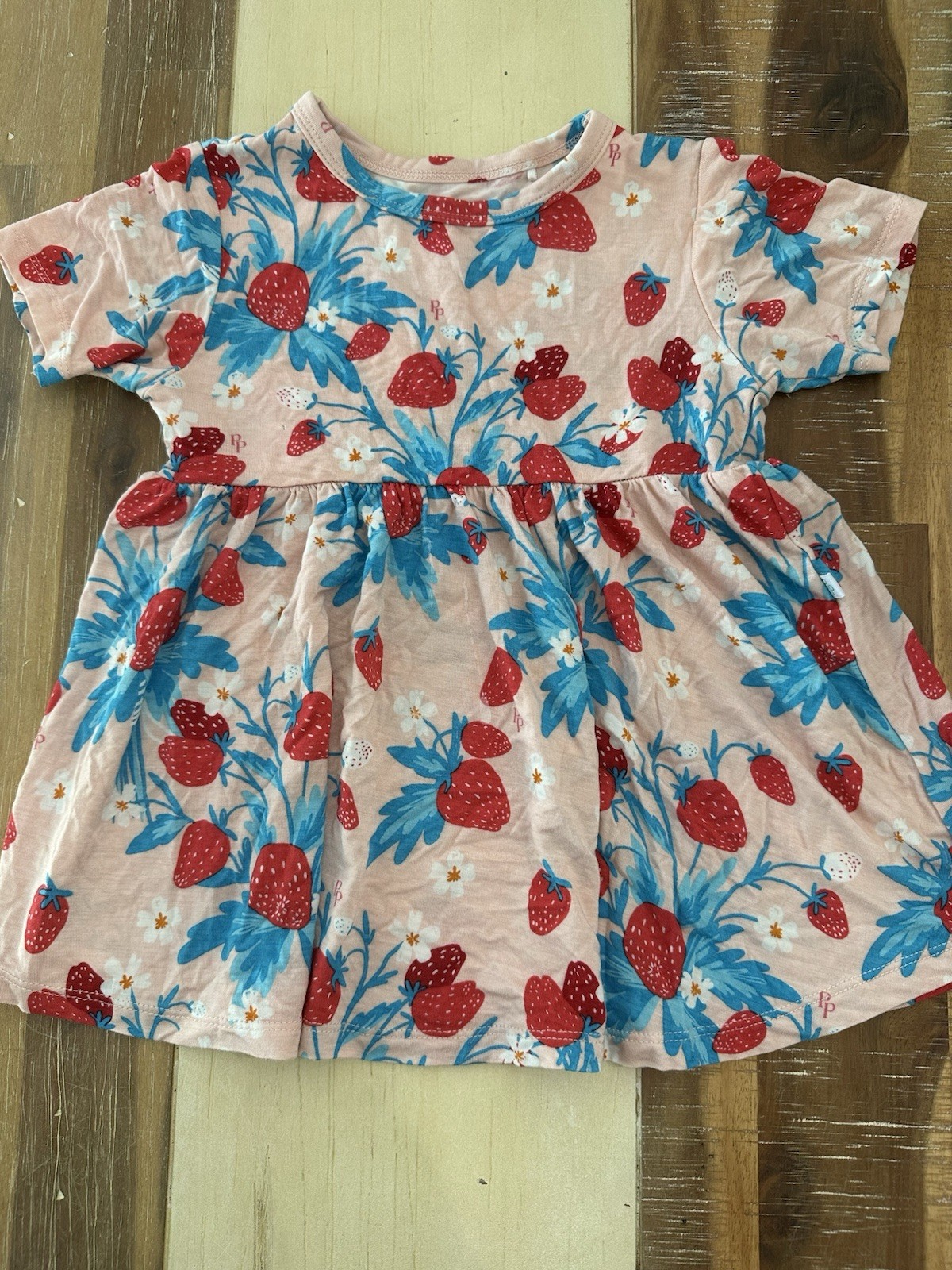 Girls Posh Peanut Strawberry Varsity Peplum Set 4T