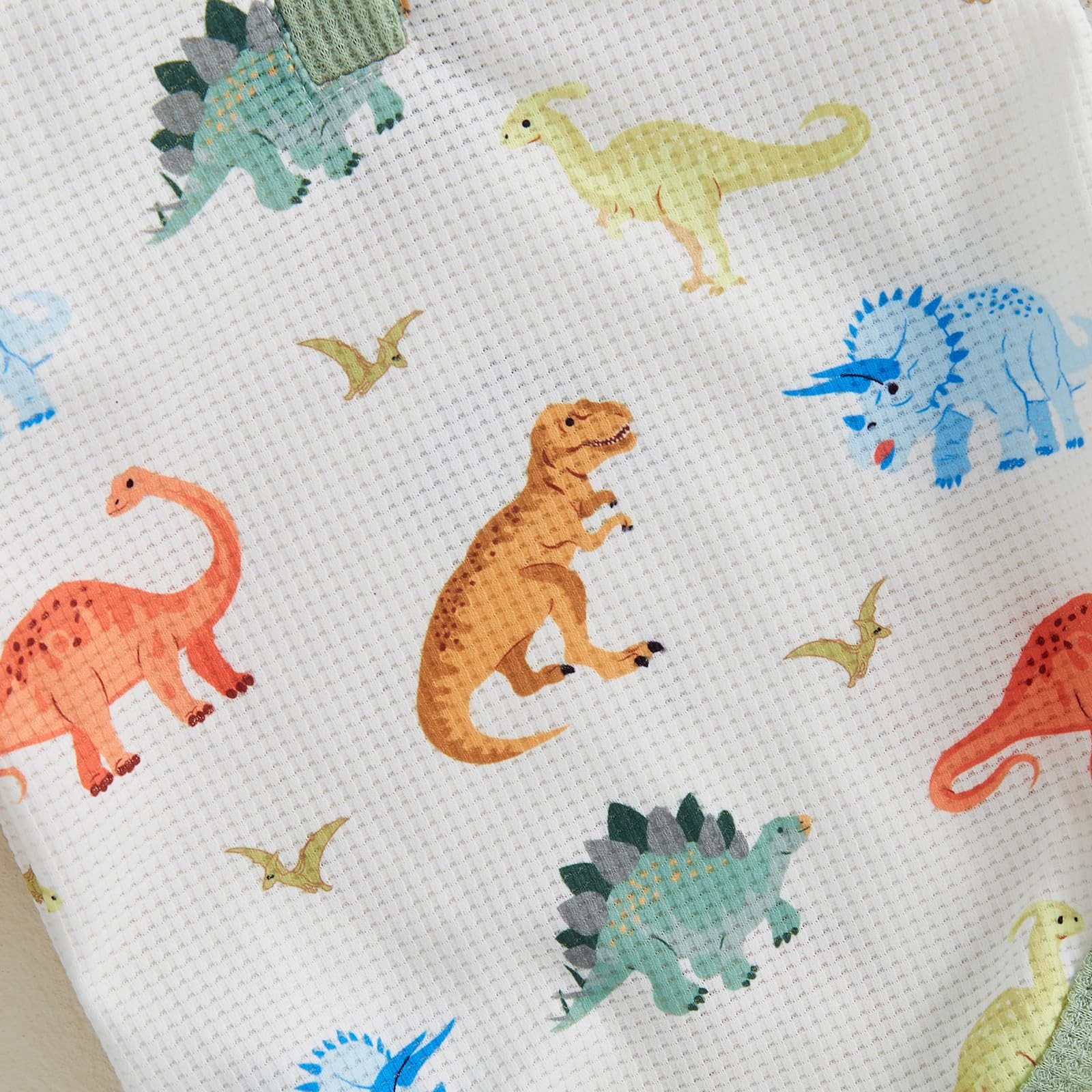 Newborn Baby Boy Dinosaur Outfit Long Sleeve Romper + Overalls Long Pants + C…