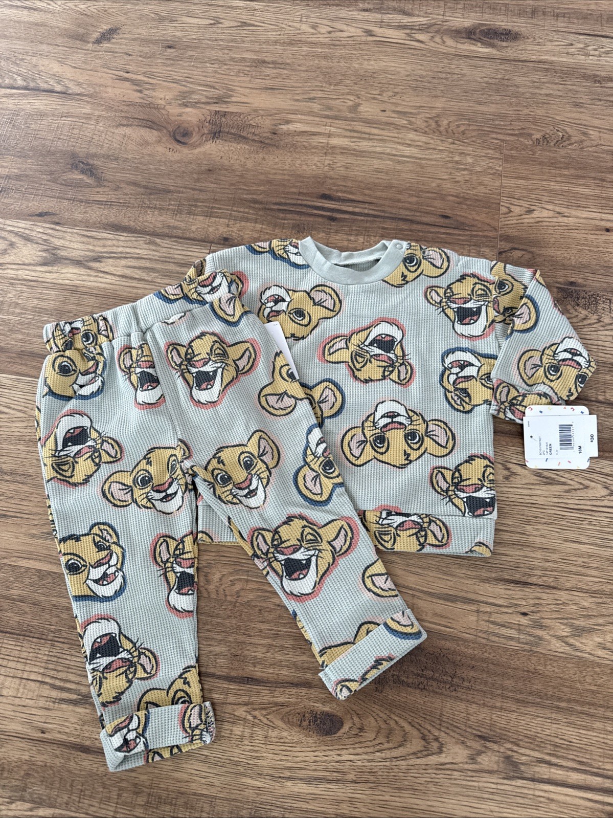 NEW NWT Disney Lion King Boys 18 Months Waffle Knit Pant Set Outfit
