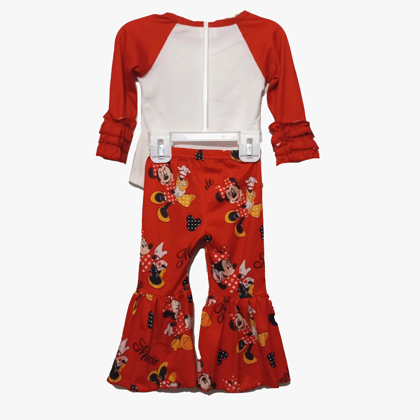 New Boutique Minnie Girls Bell Pants Set 6-12 Months Long Sleeve Ruffles