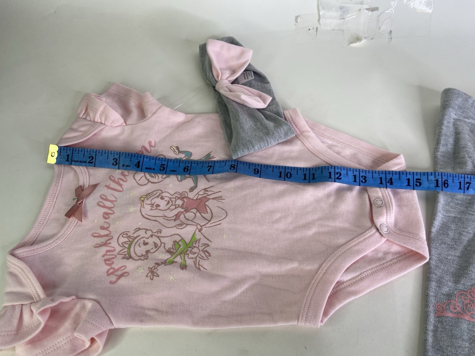 Disney Princess 3 Piece Bodysuit Pants Headband Outfit Set Infant Girls 6 Months