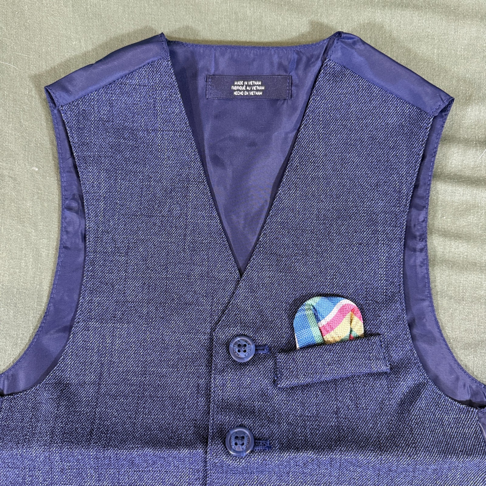 Nautica Boys 4 Piece Suit Set 3T Blue Vest Pants Shirt Bow Tie New