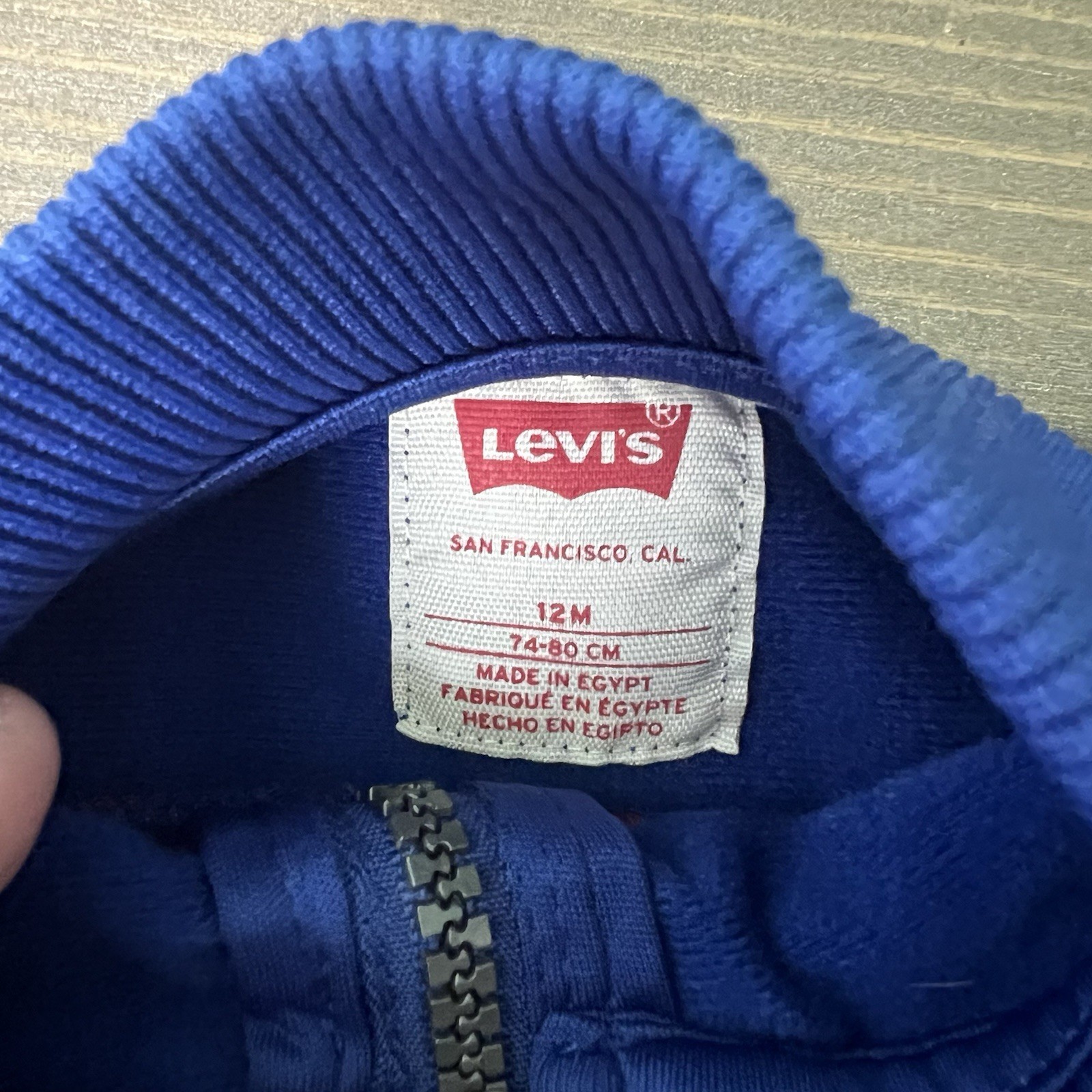 Levi’s Boys 2 Piece Outfit Set Tracksuit Jacket & Pants Blue Size 12 Months EUC