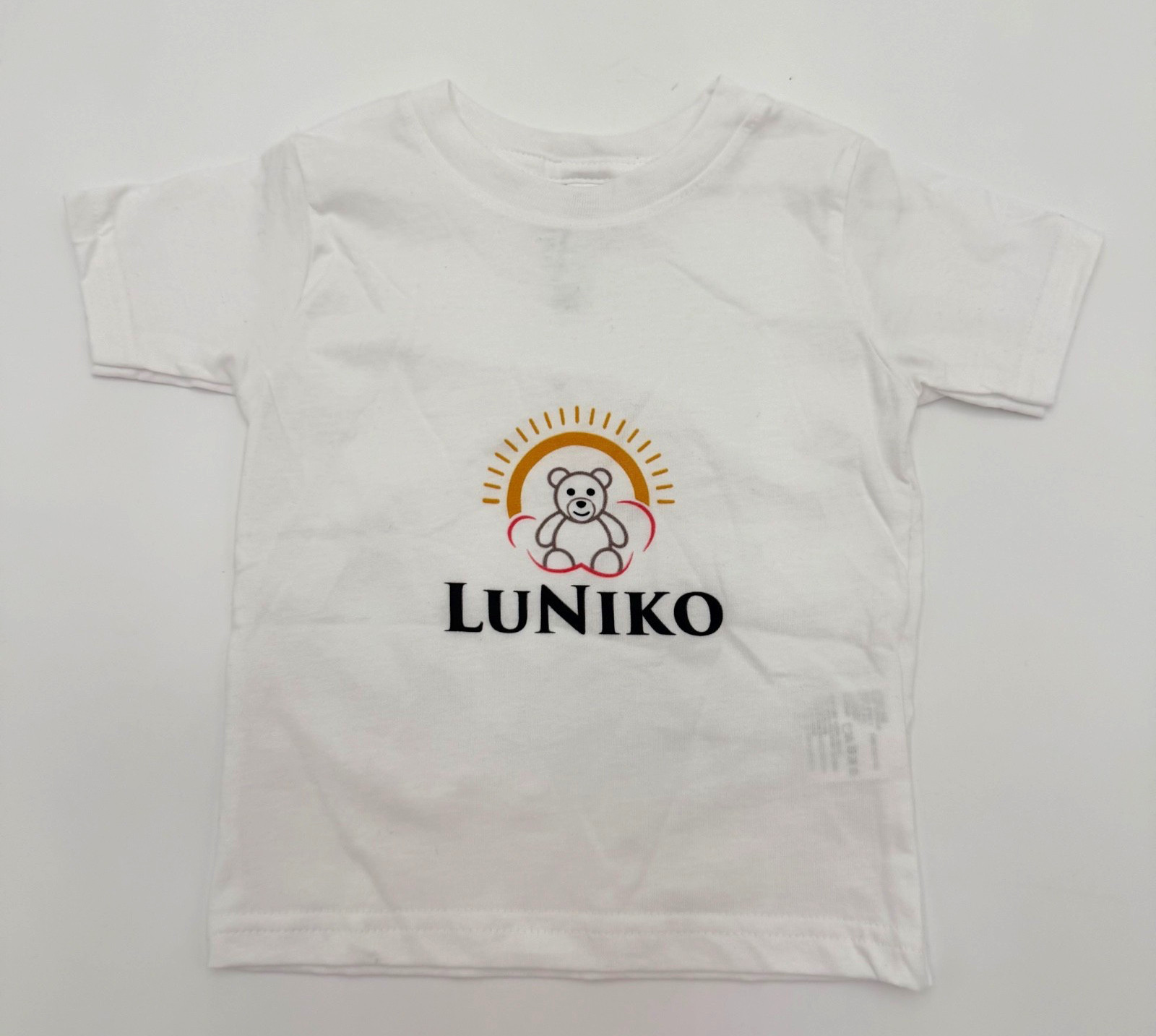 LuNiko Baby T-Shirt Bear Graphic White Size 12 Months 100% Cotton New