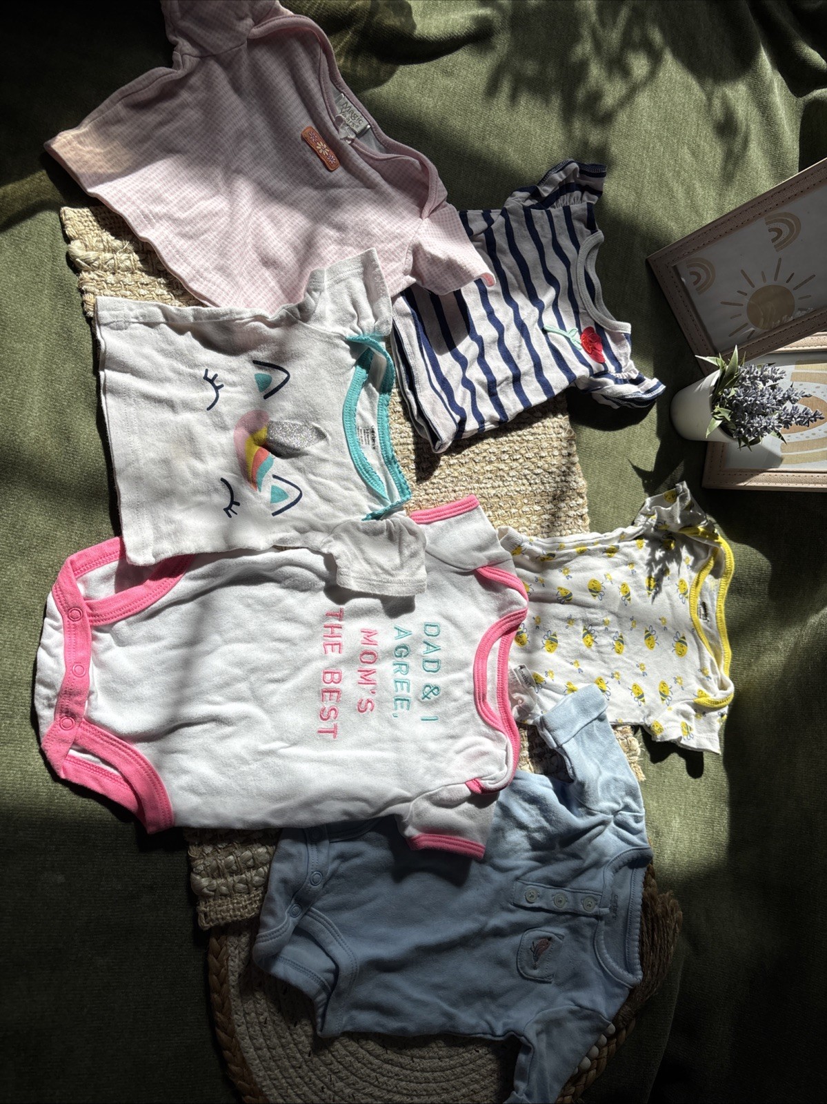 Baby Girl 0-3m Summer/ Spring Clothes Lot(6) T-shirts & Short Sleeve Bodysuit