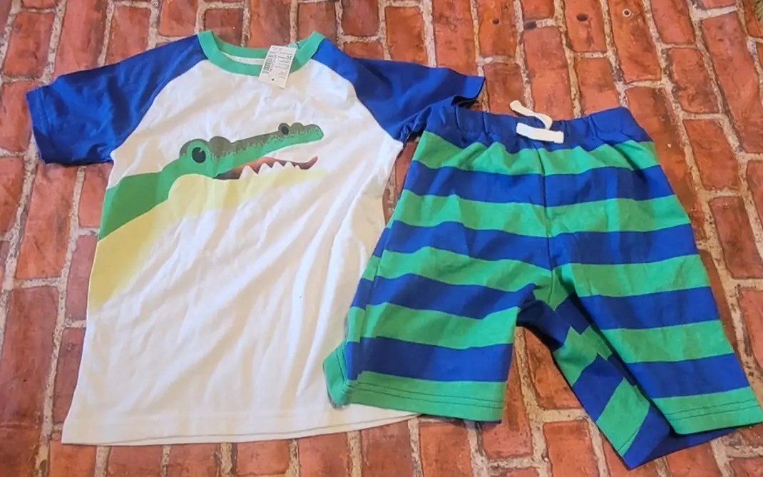 The Children’s Place Boys Gator Set Sz 5T Nwt Alligator Summer Outfit