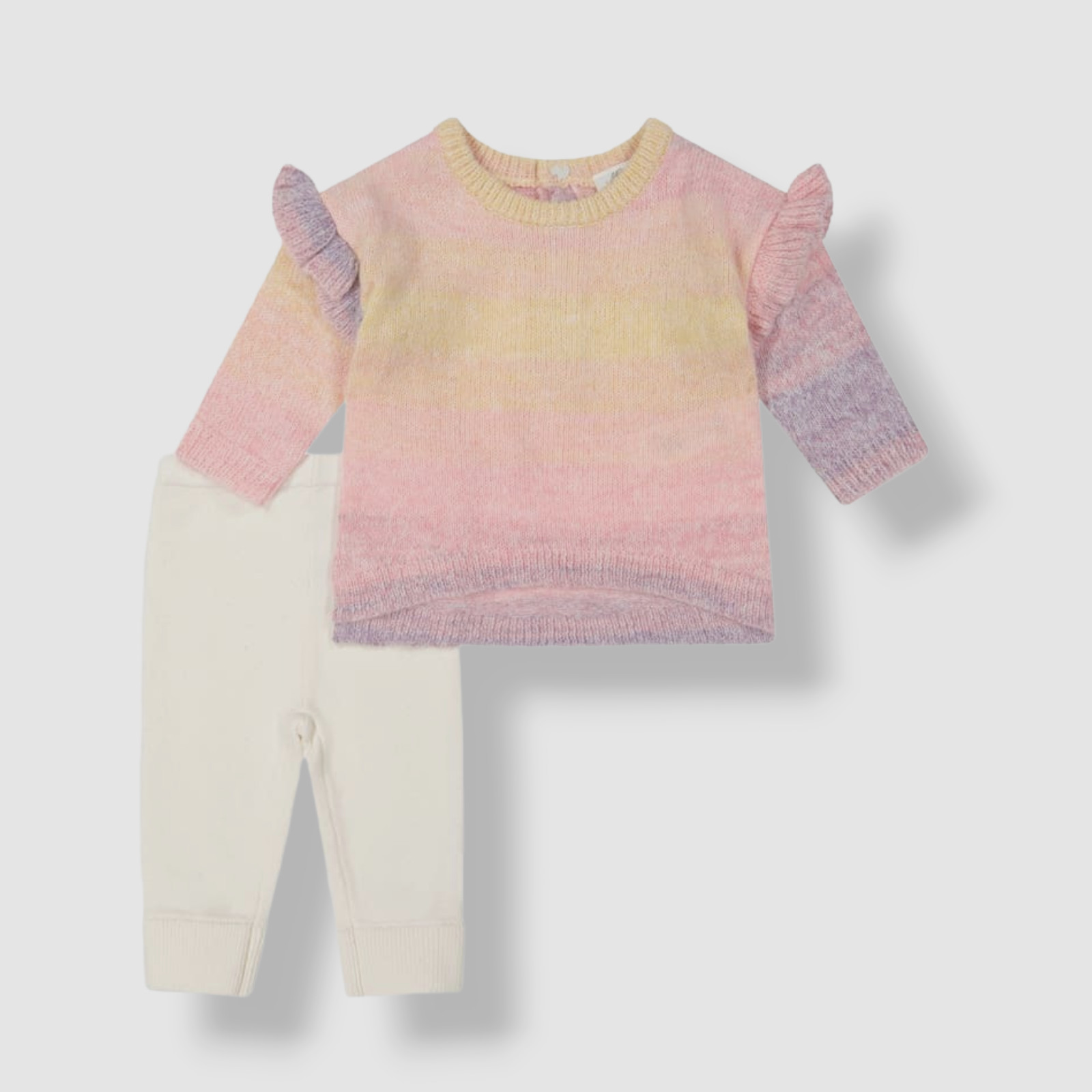 $79 Miniclasix Baby Girls Pink Ombre Outfit Knit Sweater Leggings Set Size 3M