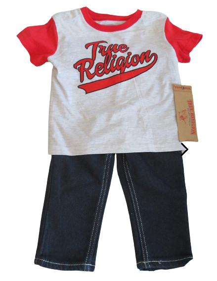 True Religion Baby T-Shirt and Jeans Set 12 months