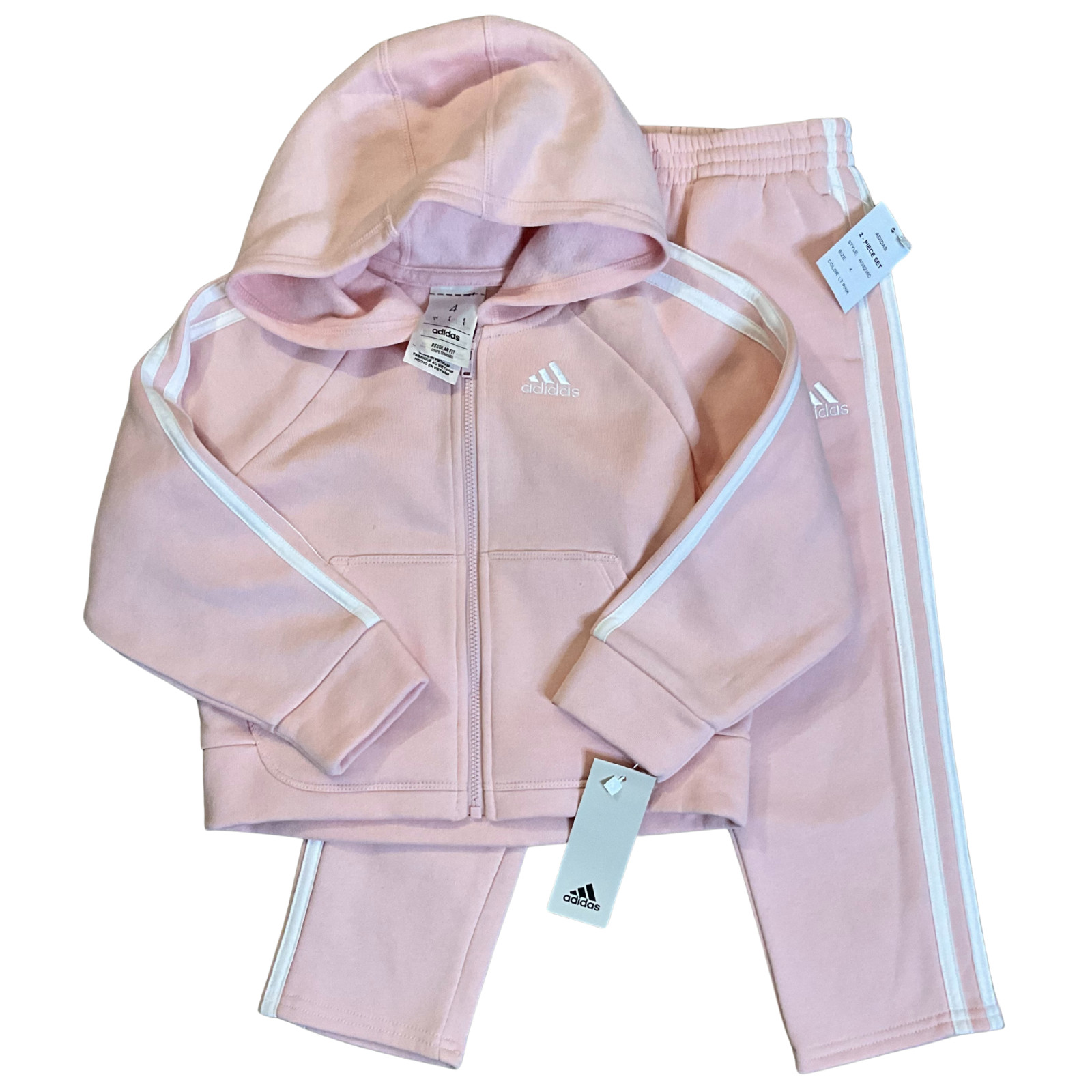 Adidas Toddler Fleece Hoodie & Pants Outfit Set Kids Coupe Standard Size – 4M