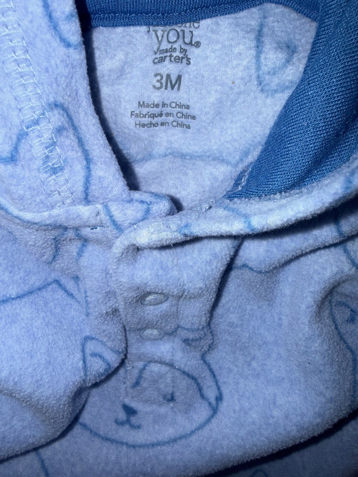 Carter’s Newborn-3M Boy Lot of 4 Cozy Footed Hooded Winter Thick One Pieces