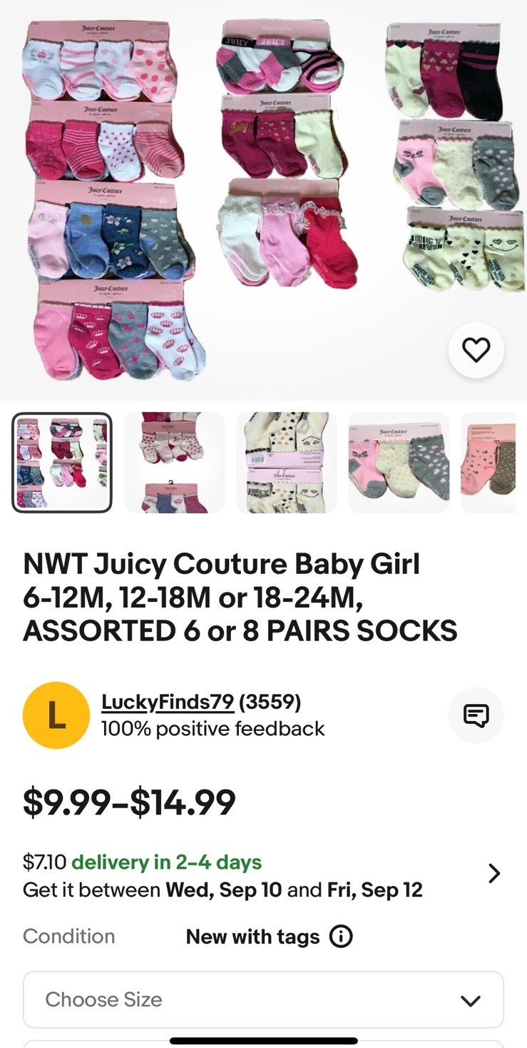 Baby Girl Juicy Couture 3-Piece Legging Sets, 2 Bodysuits & Bottoms; Sz 0/3M-18M