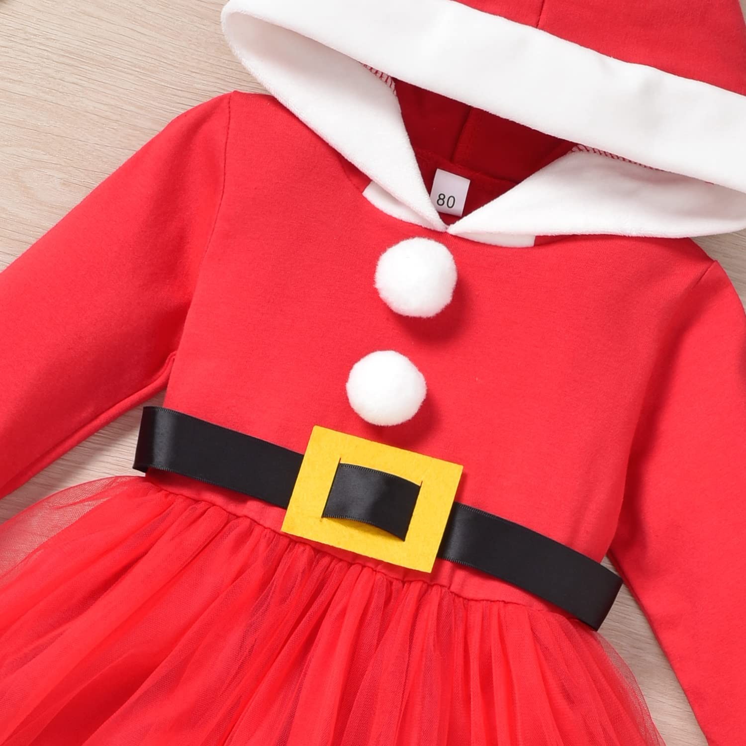 Little Girl Christams Outfits Santa Claus Tulle Xmas Clothes Set 2-3T