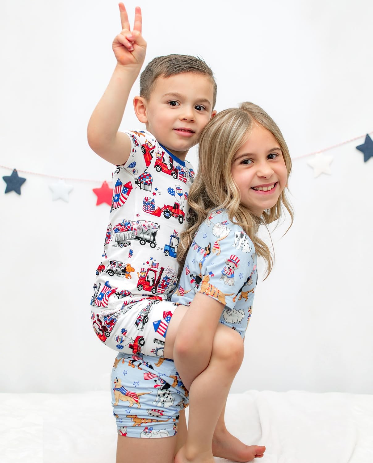Bamboo Viscose Toddler Pajamas Boys Girls Kids Baby Cool Short Summer 4th of …