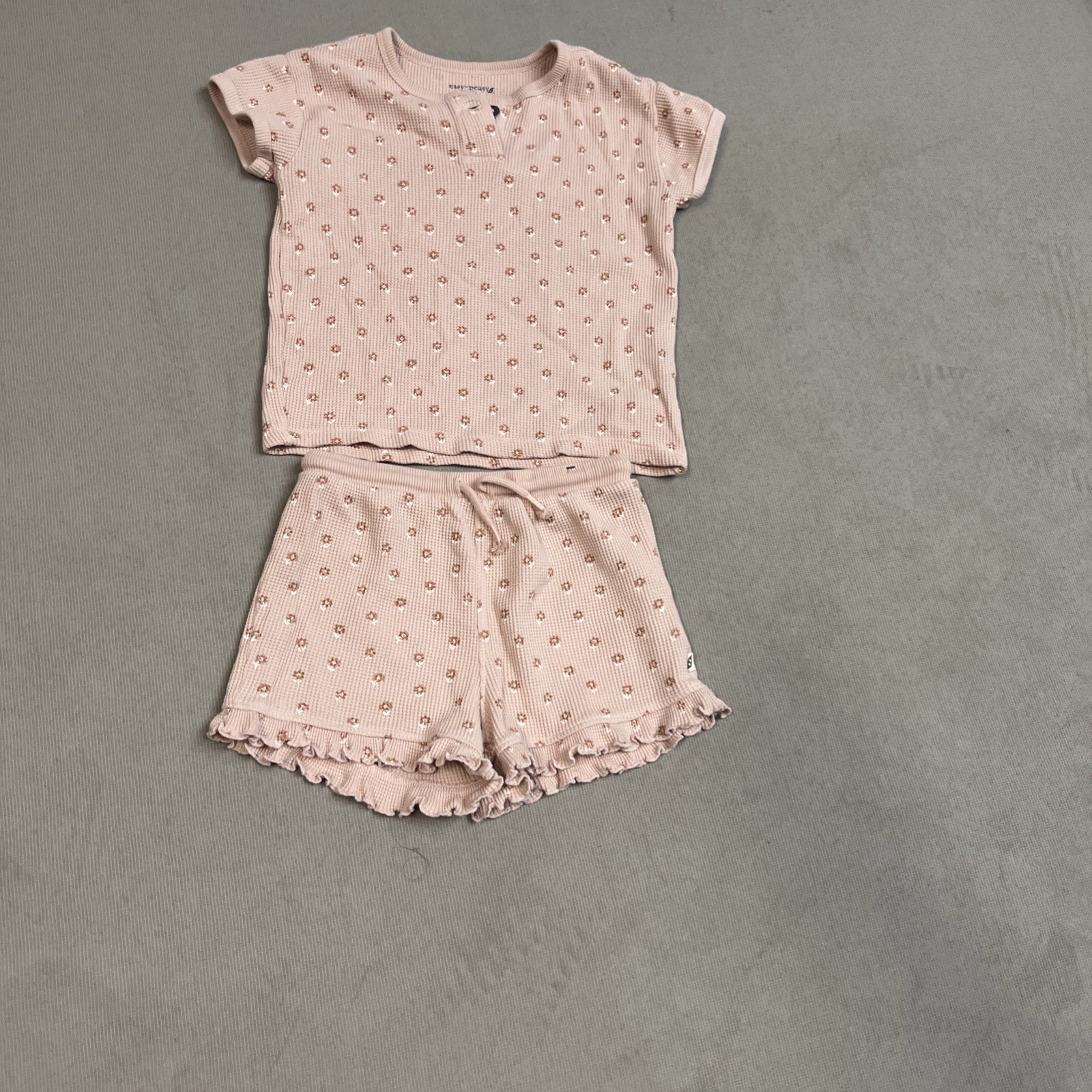Easy-peasy- Little Girls Two Pieces Pink Short Sleeve Set- Size 1-6months