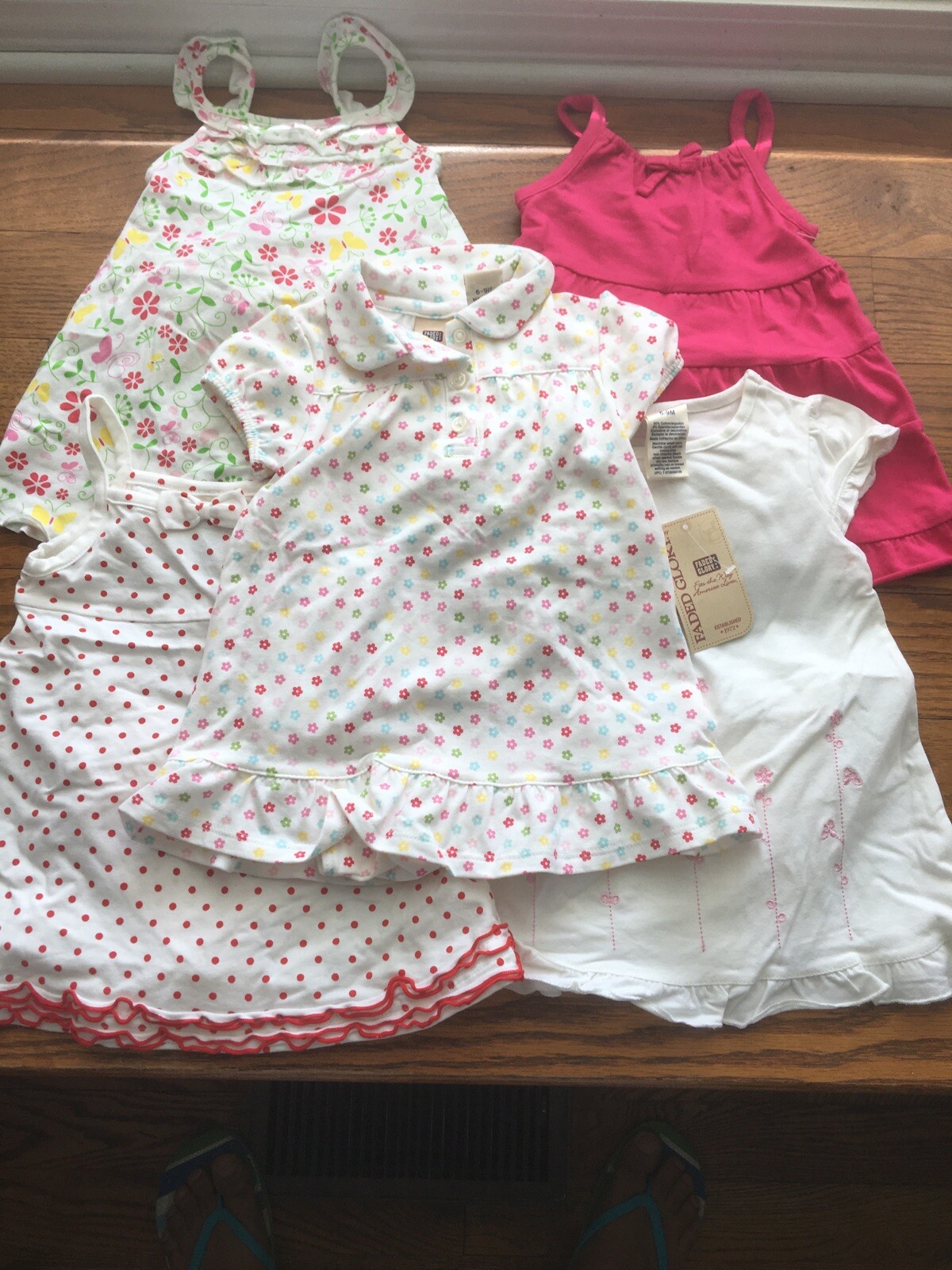 Lot Of 5 – Faded Glory BABY GIRLS 2 Pc Sets – Size 6-9 Months
