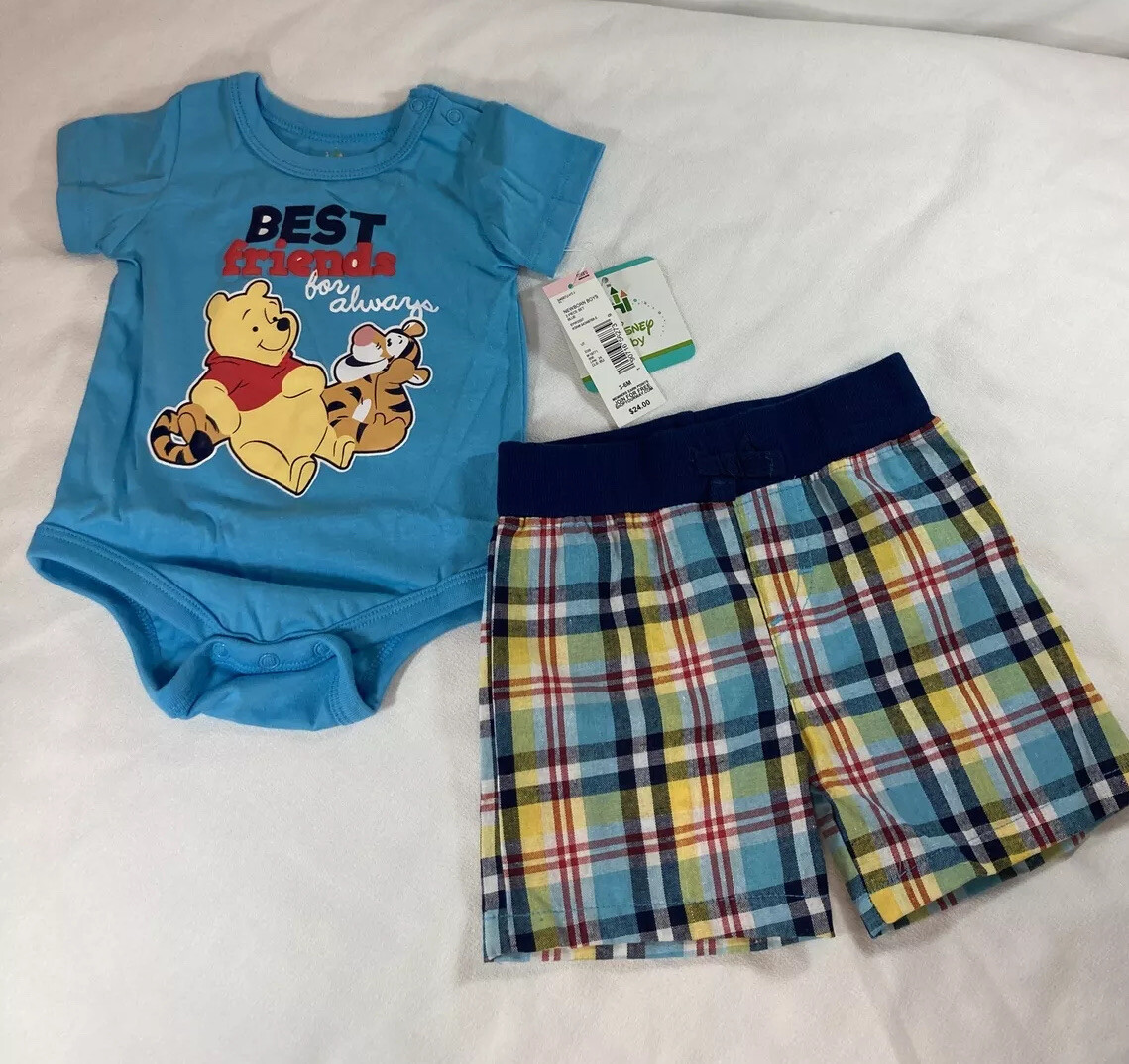 Disney Baby 3-6M Boy 2 piece set winnie the pooh and tigger Best Friends